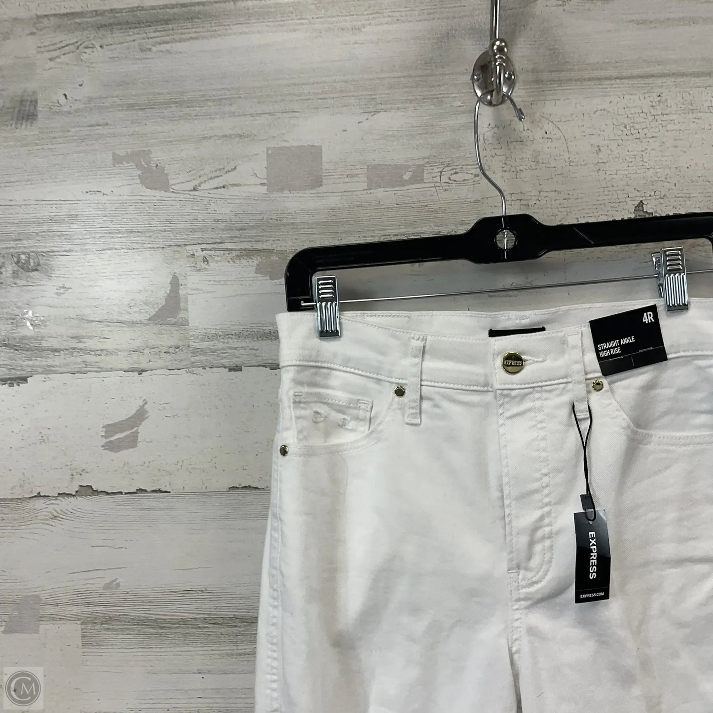 Jeans Straight By Express In White Denim, Size: 4