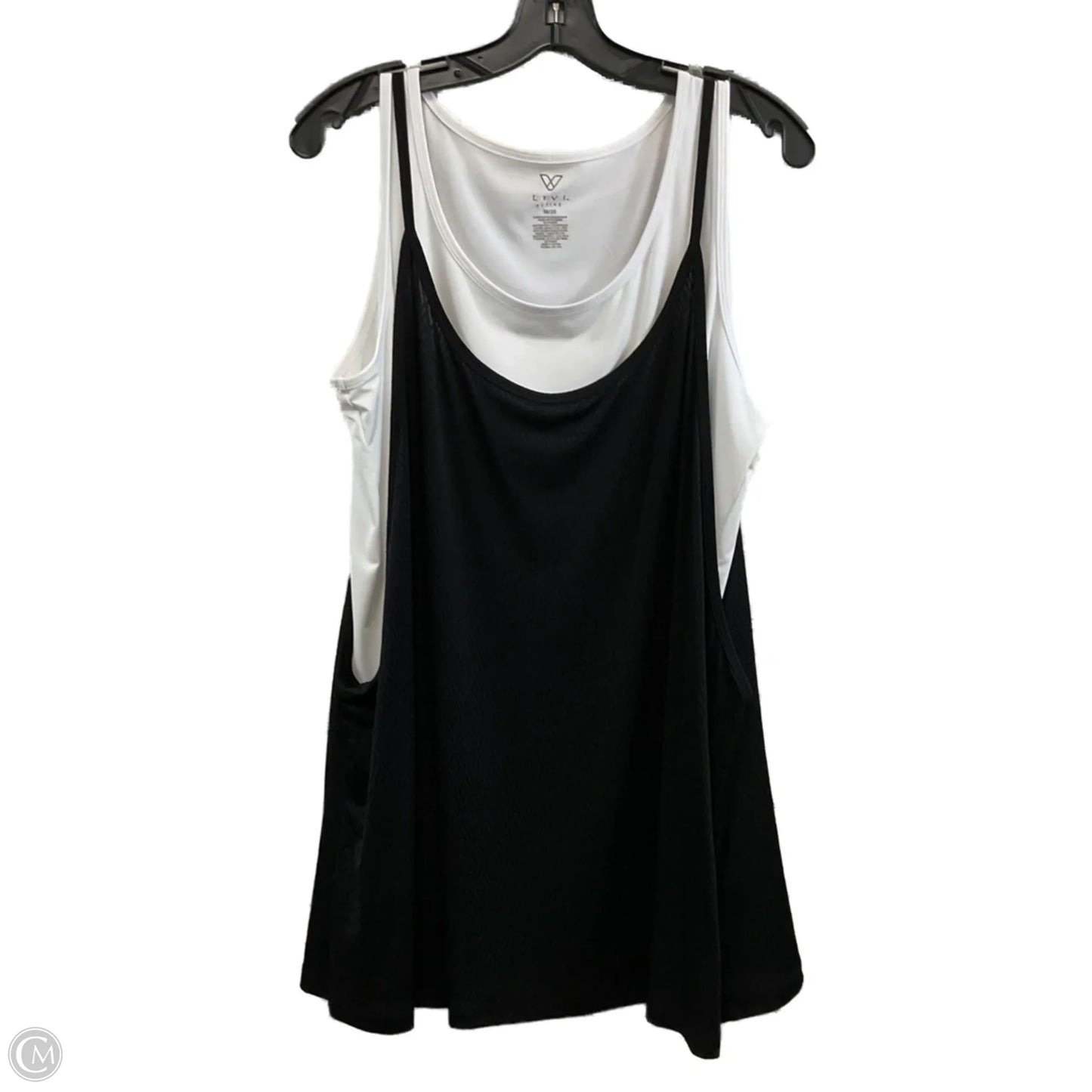 Athletic Tank Top By Livi Active In Black & White, Size: 2x