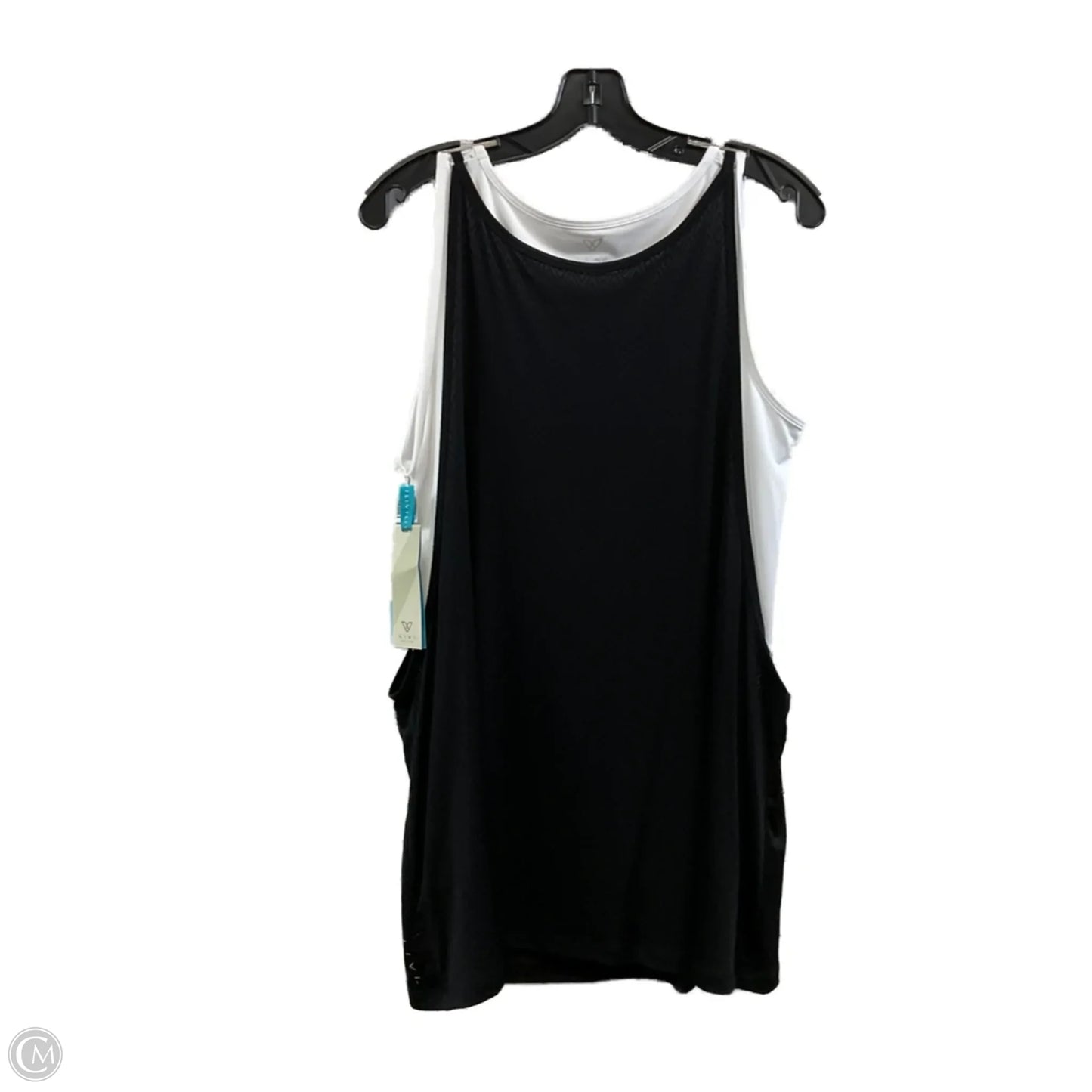Athletic Tank Top By Livi Active In Black & White, Size: 2x