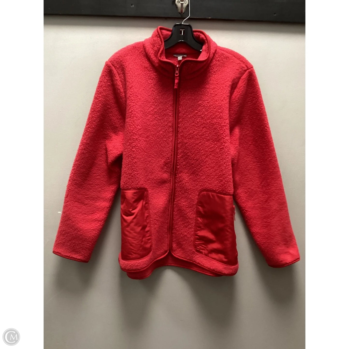 Jacket Fleece By Talbots In Red, Size: L