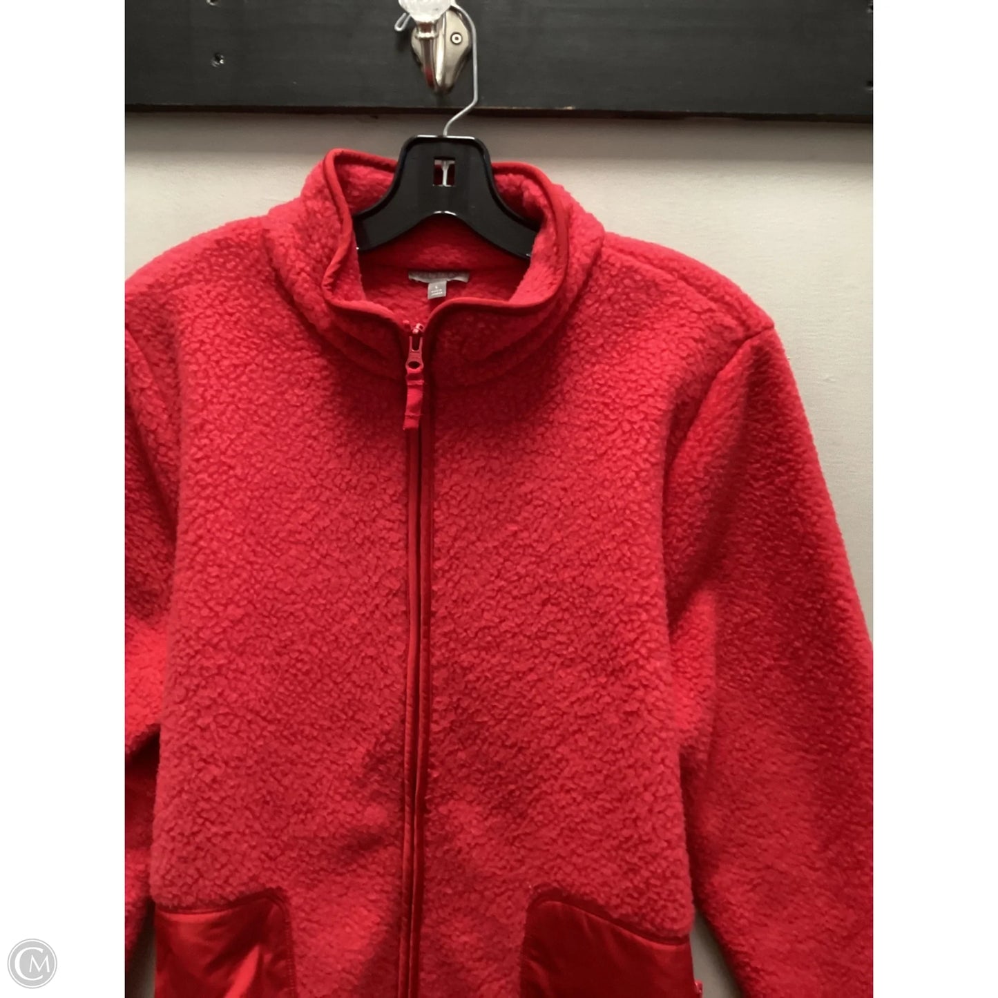 Jacket Fleece By Talbots In Red, Size: L