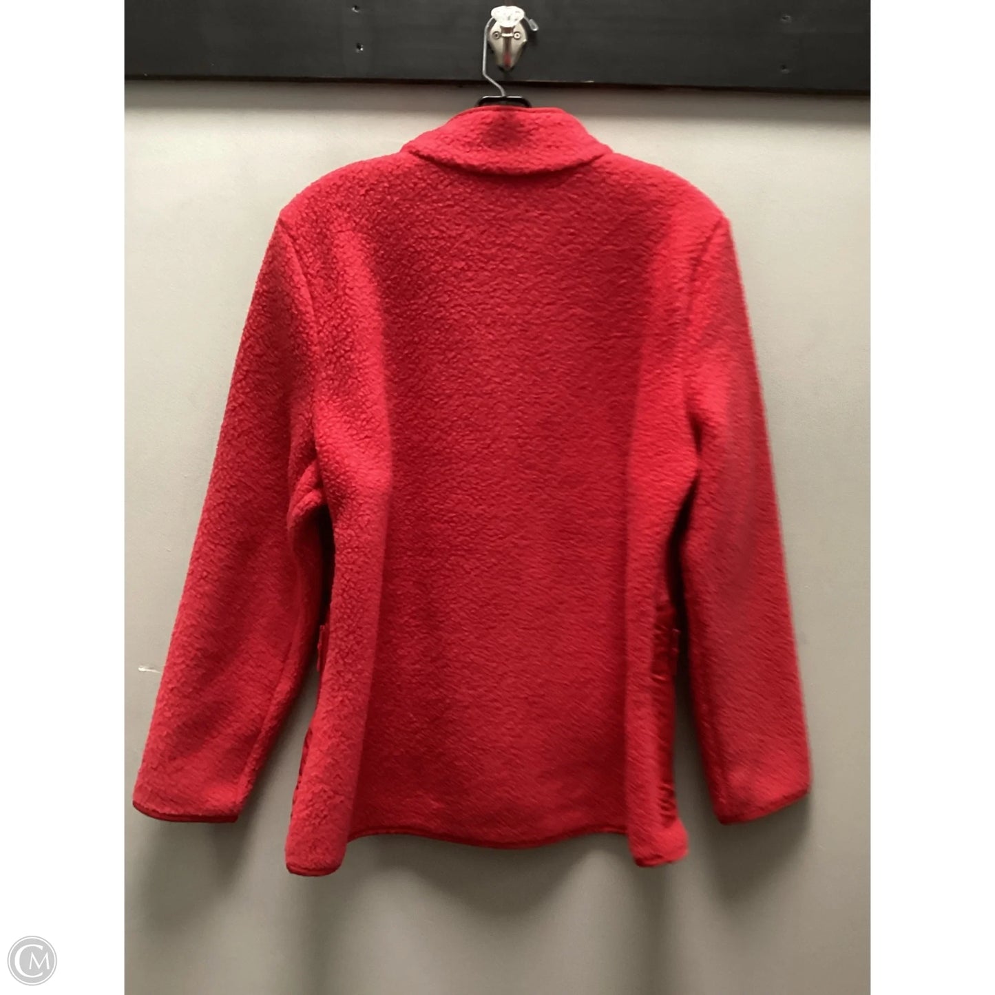 Jacket Fleece By Talbots In Red, Size: L