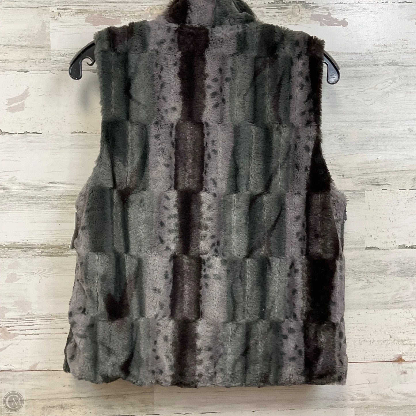 Vest Faux Fur & Sherpa By Betsey Johnson In Grey, Size: S