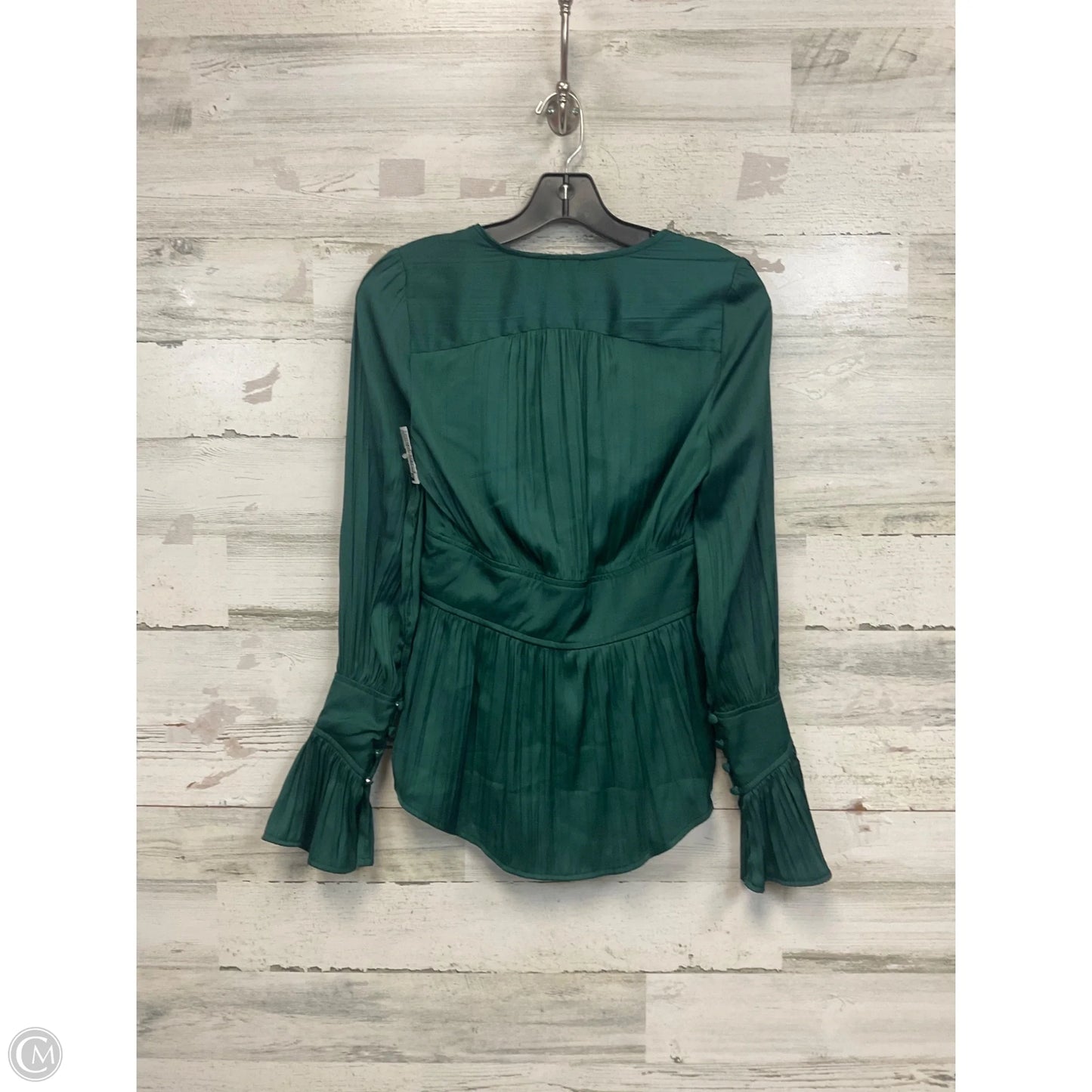 Blouse Long Sleeve By Anthropologie In Green, Size: Xxs