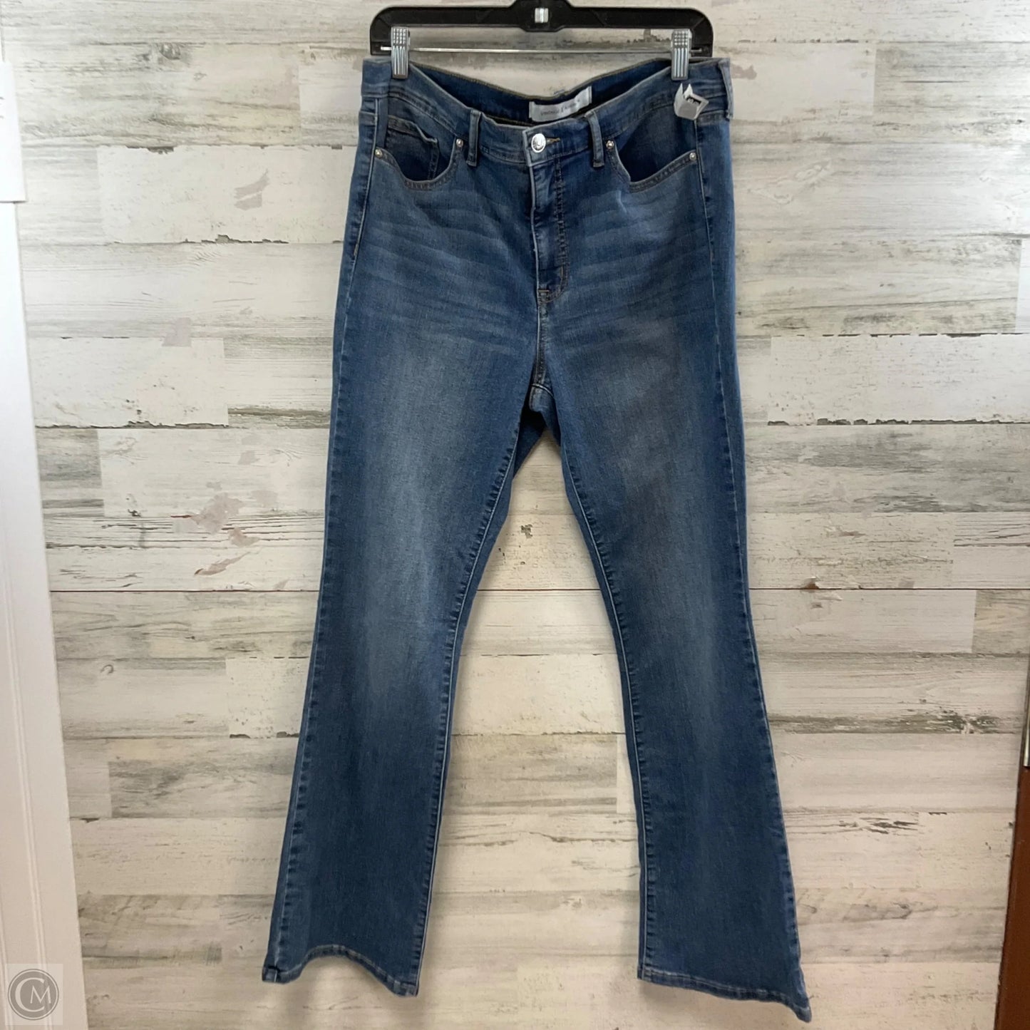 Jeans Flared By Vintage America In Blue Denim, Size: 12