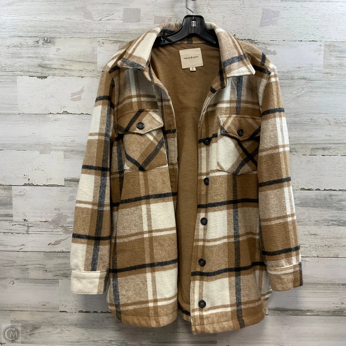 Jacket Other By Thread And Supply In Brown & Cream, Size: M