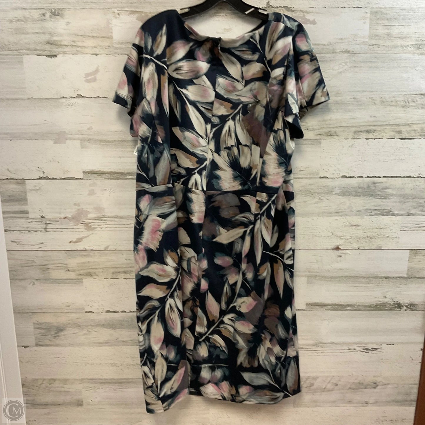 Dress Casual Midi By London Times In Blue & Pink, Size: 3x