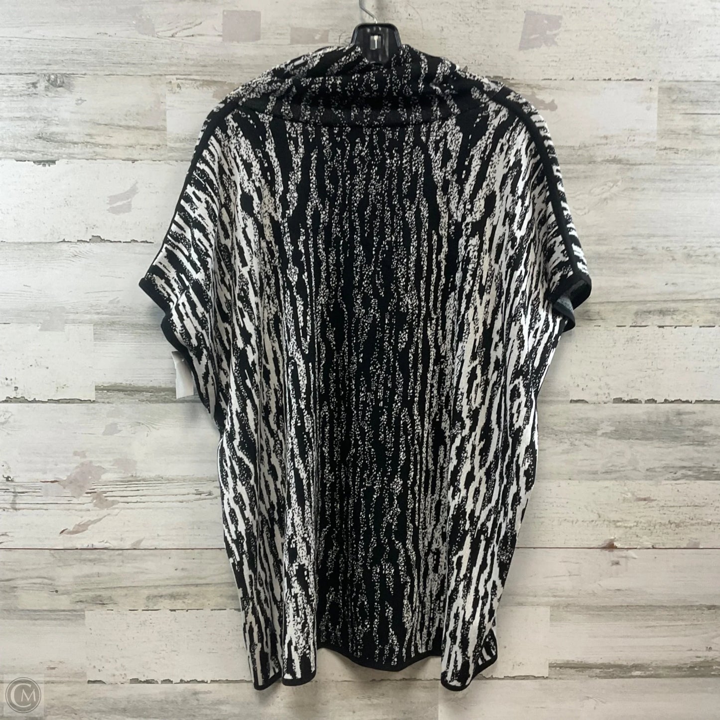 Poncho By Ming Wang In Black & White, Size: S/ M