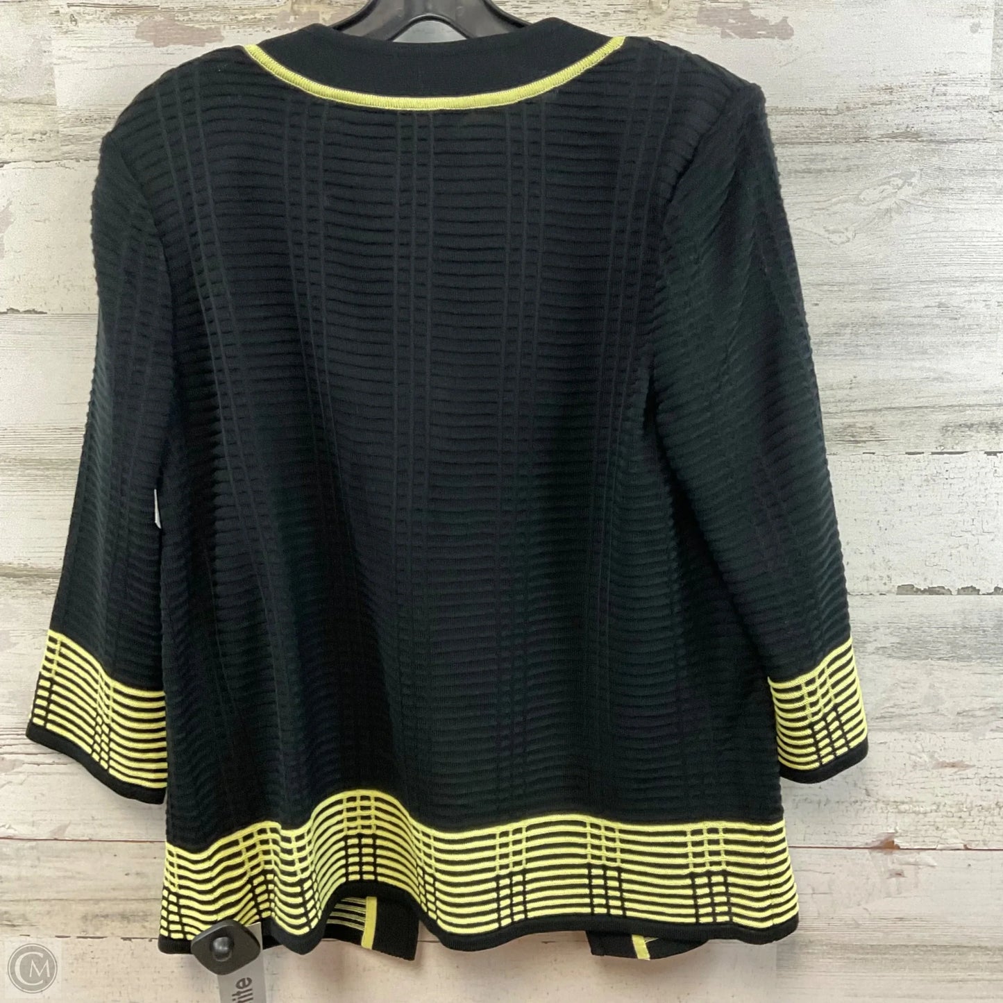 Cardigan By Ming Wang In Black & Green, Size: Sp