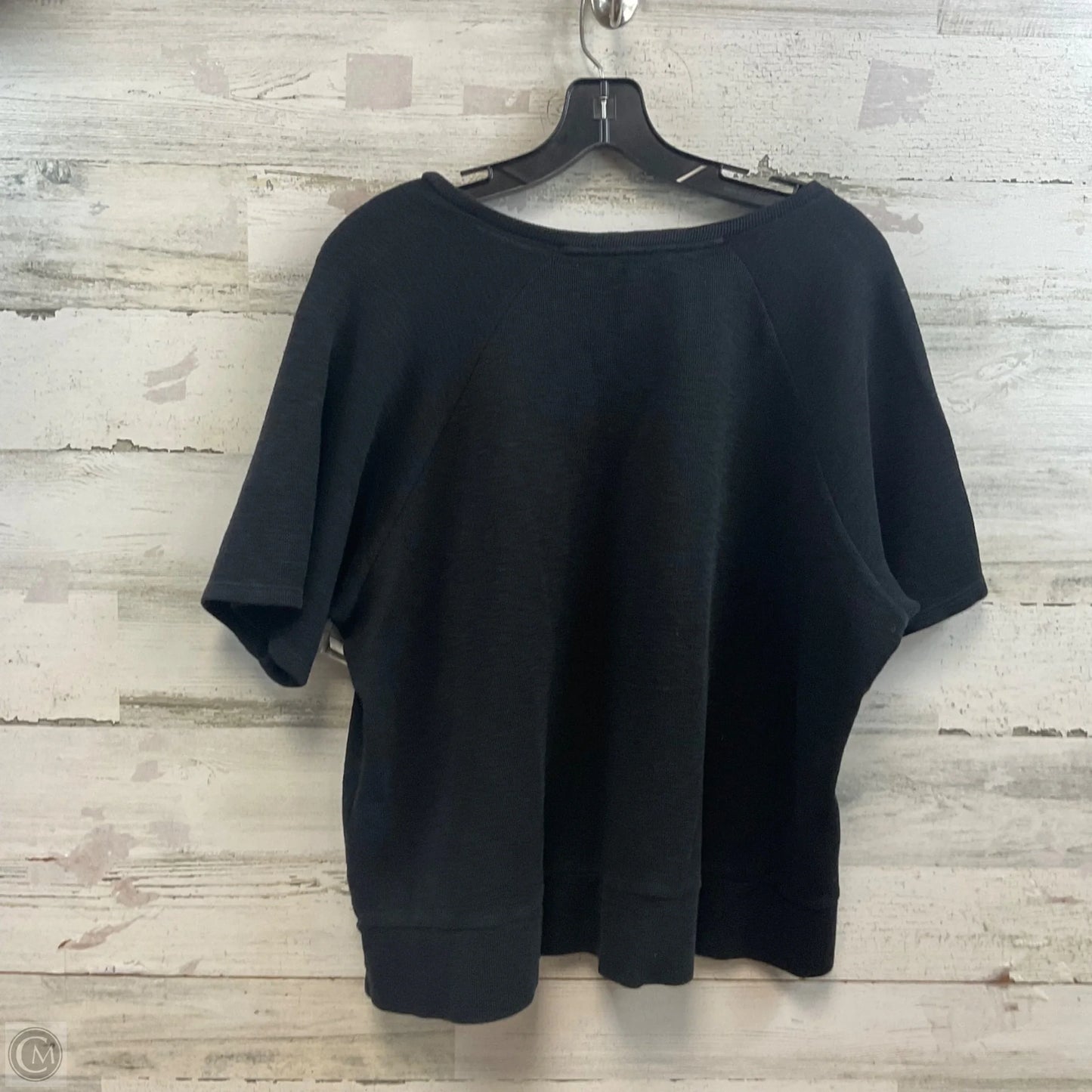 Top Short Sleeve By Eileen Fisher In Black, Size: M