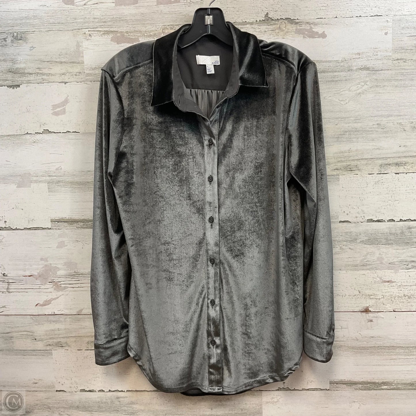 Blouse Long Sleeve By 14th And Union In Grey, Size: S