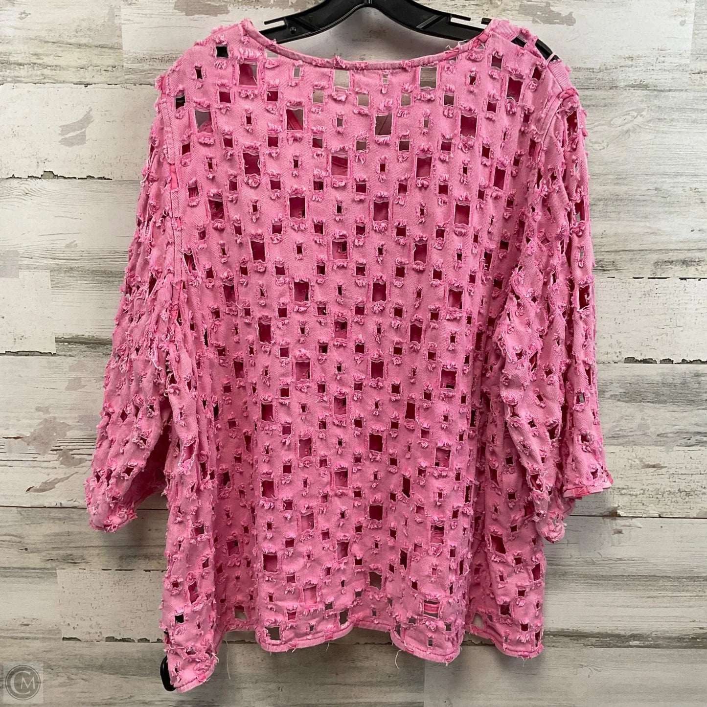 Top 3/4 Sleeve By Pol In Pink, Size: L