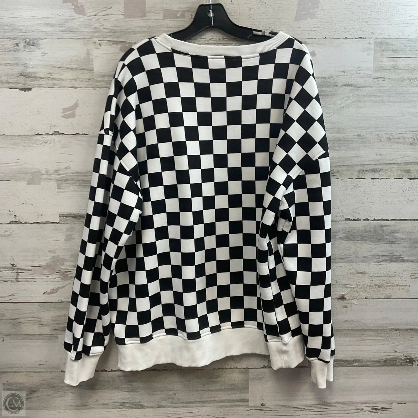 Sweatshirt Crewneck By JADE BY JANE In Black & White, Size: Xl