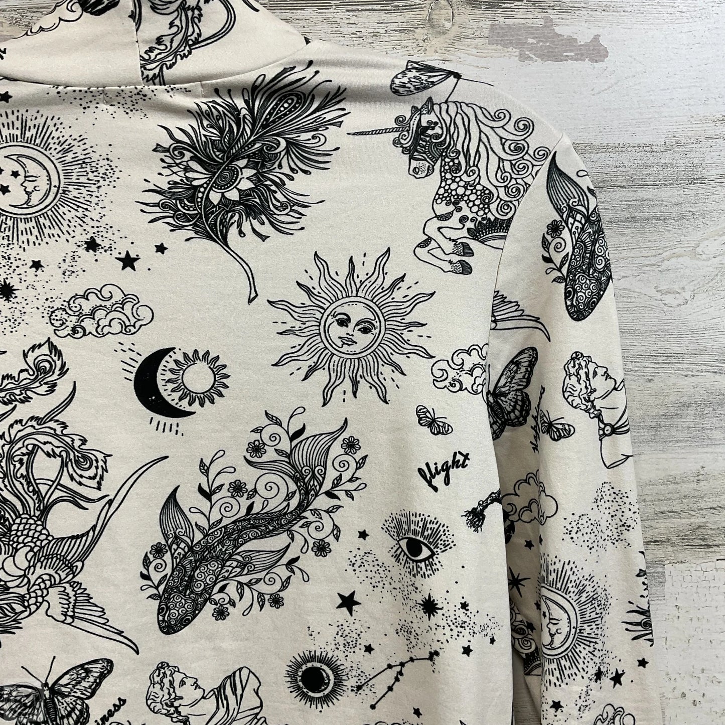 Top Long Sleeve Basic By Ginger G In Black & Cream, Size: S