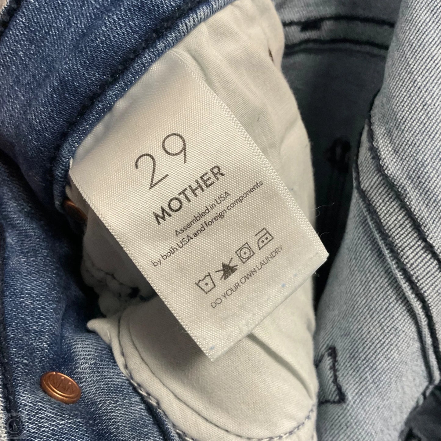 Jeans Straight By Mother In Blue Denim, Size: 8