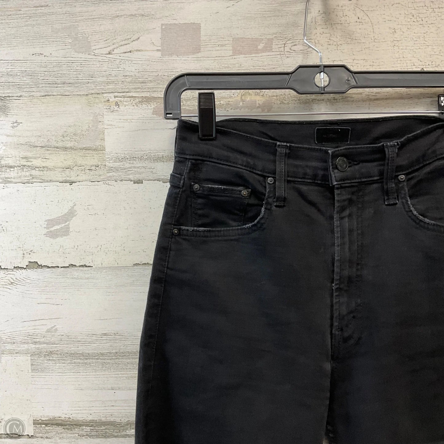 Jeans Straight By Mother Jeans In Black Denim, Size: 4