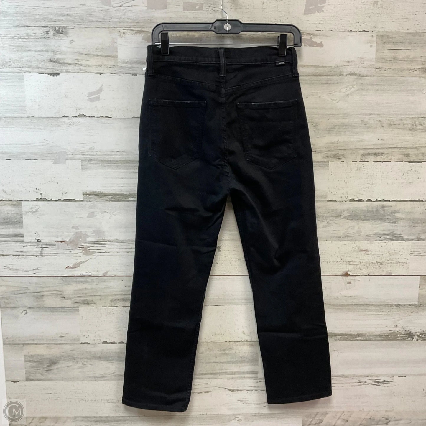 Jeans Straight By Mother Jeans In Black Denim, Size: 4