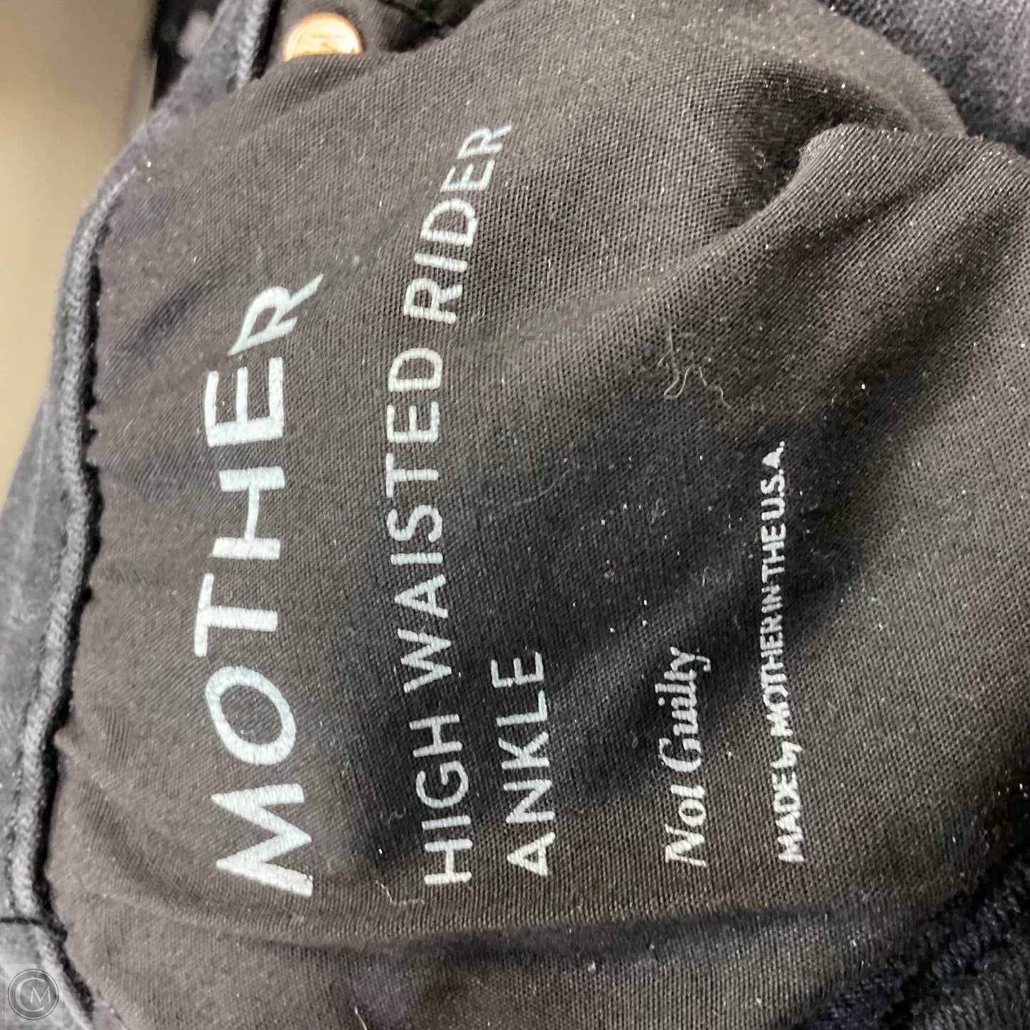 Jeans Straight By Mother Jeans In Black Denim, Size: 4