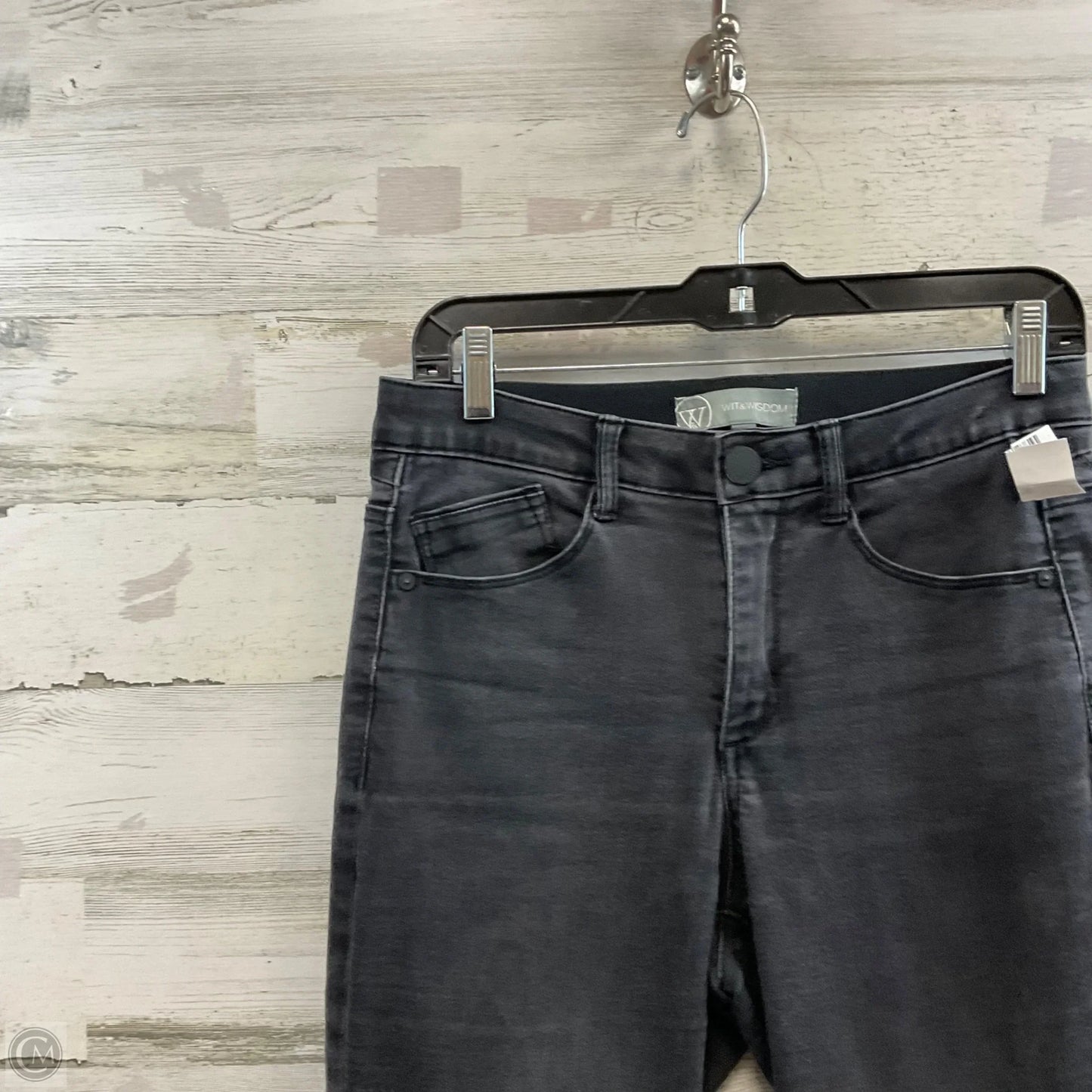 Jeans Straight By Wit & Wisdom In Black Denim, Size: 6