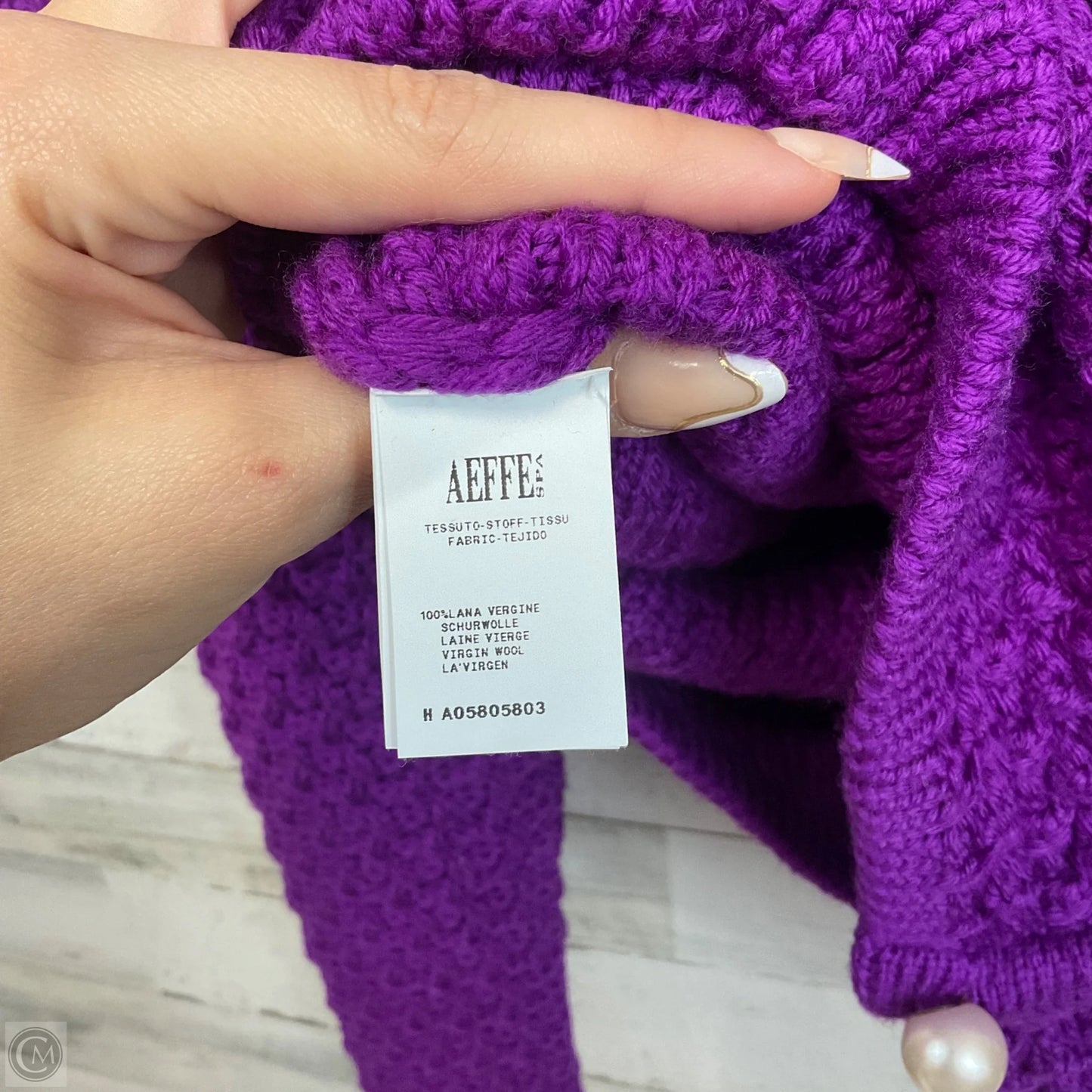 Cardigan Luxury Designer By Moschino In Purple, Size: M