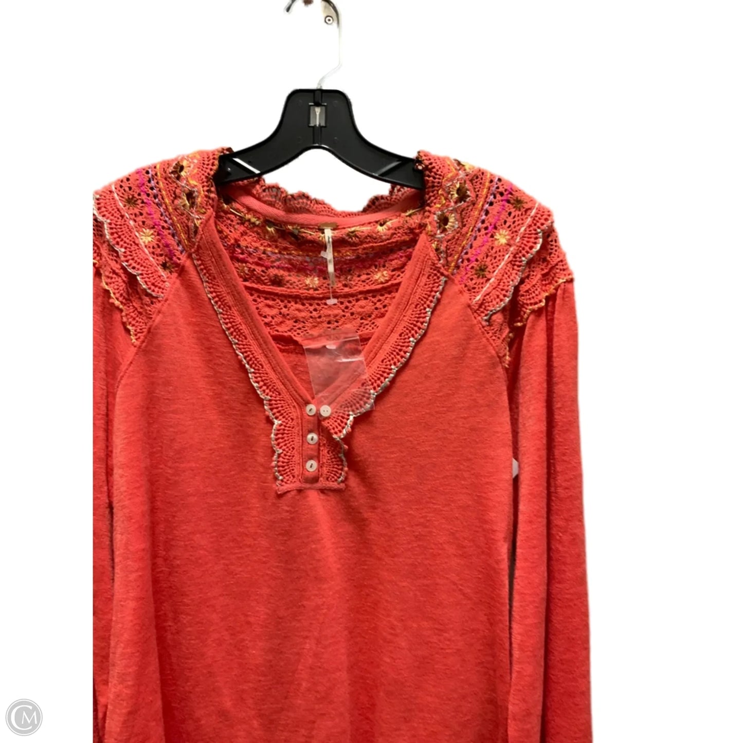 Top Long Sleeve By Free People In Orange, Size: S