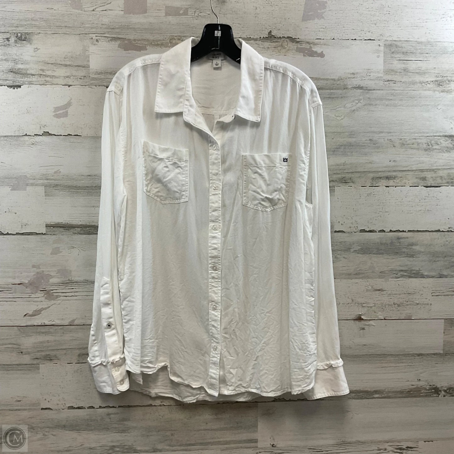 Blouse Long Sleeve By Crown And Ivy In White, Size: L