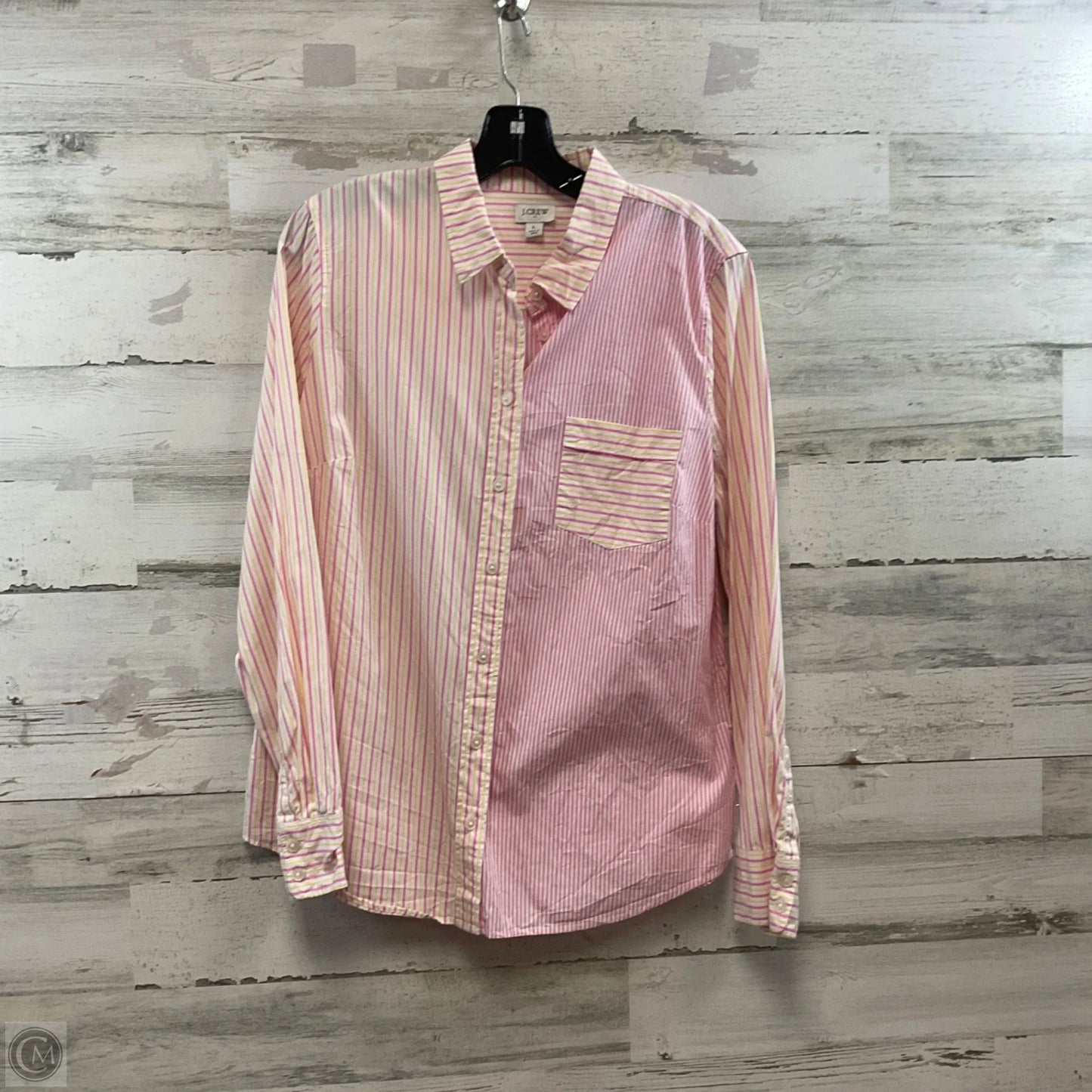 Blouse Long Sleeve By J. Crew In Pink, Size: L