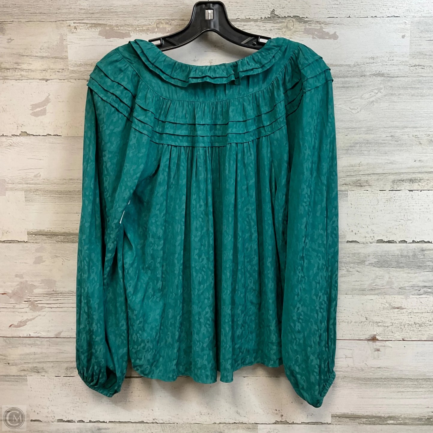 Blouse Long Sleeve By Current Air In Green, Size: S