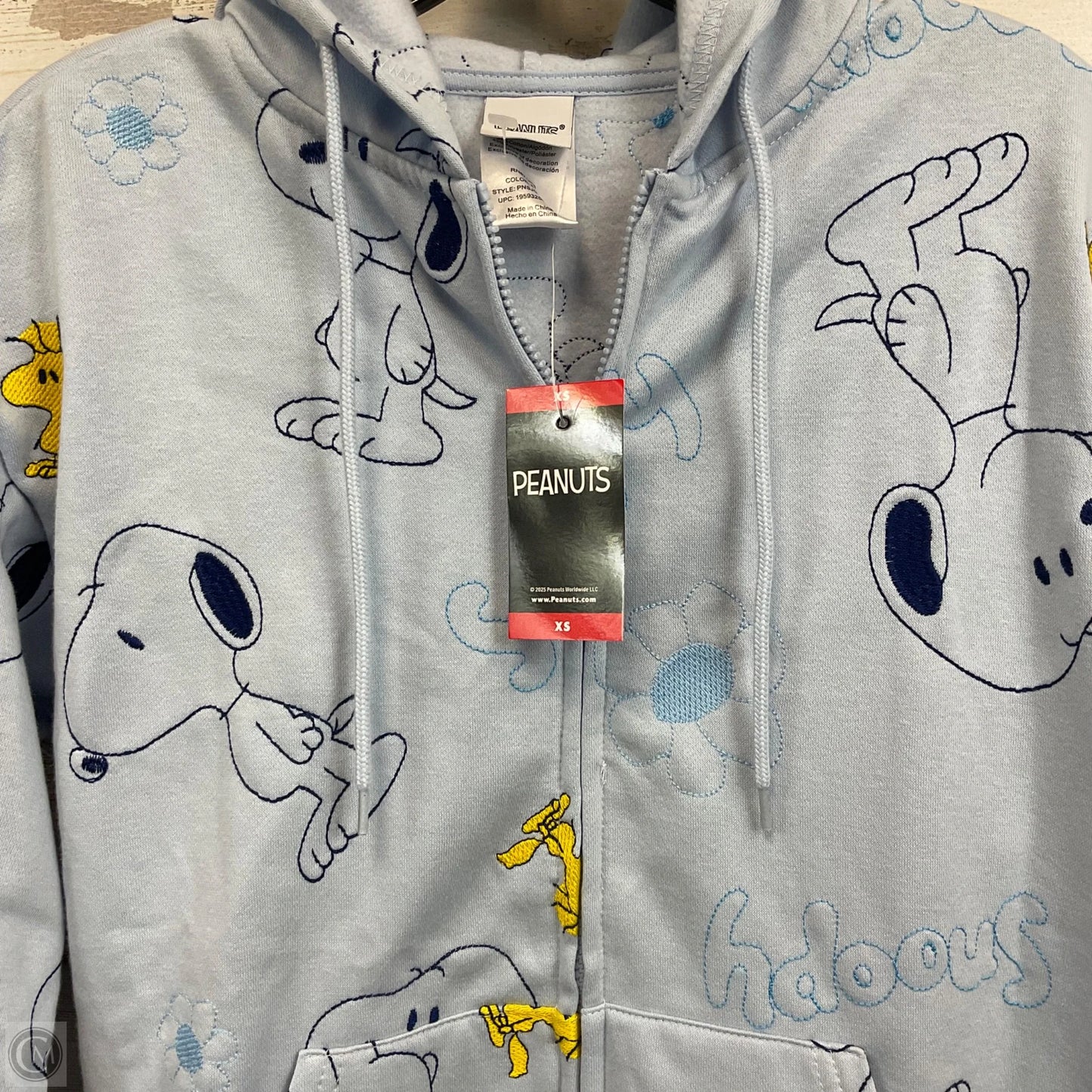 Sweatshirt Hoodie By Peanuts In Blue, Size: Xs