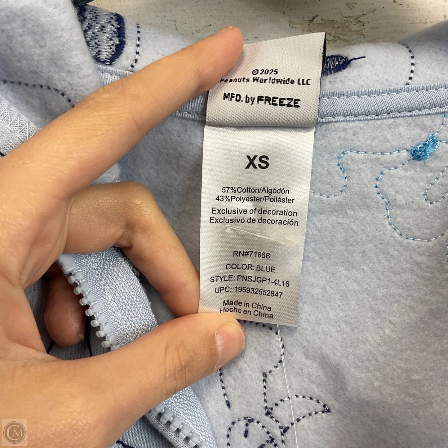 Sweatshirt Hoodie By Peanuts In Blue, Size: Xs