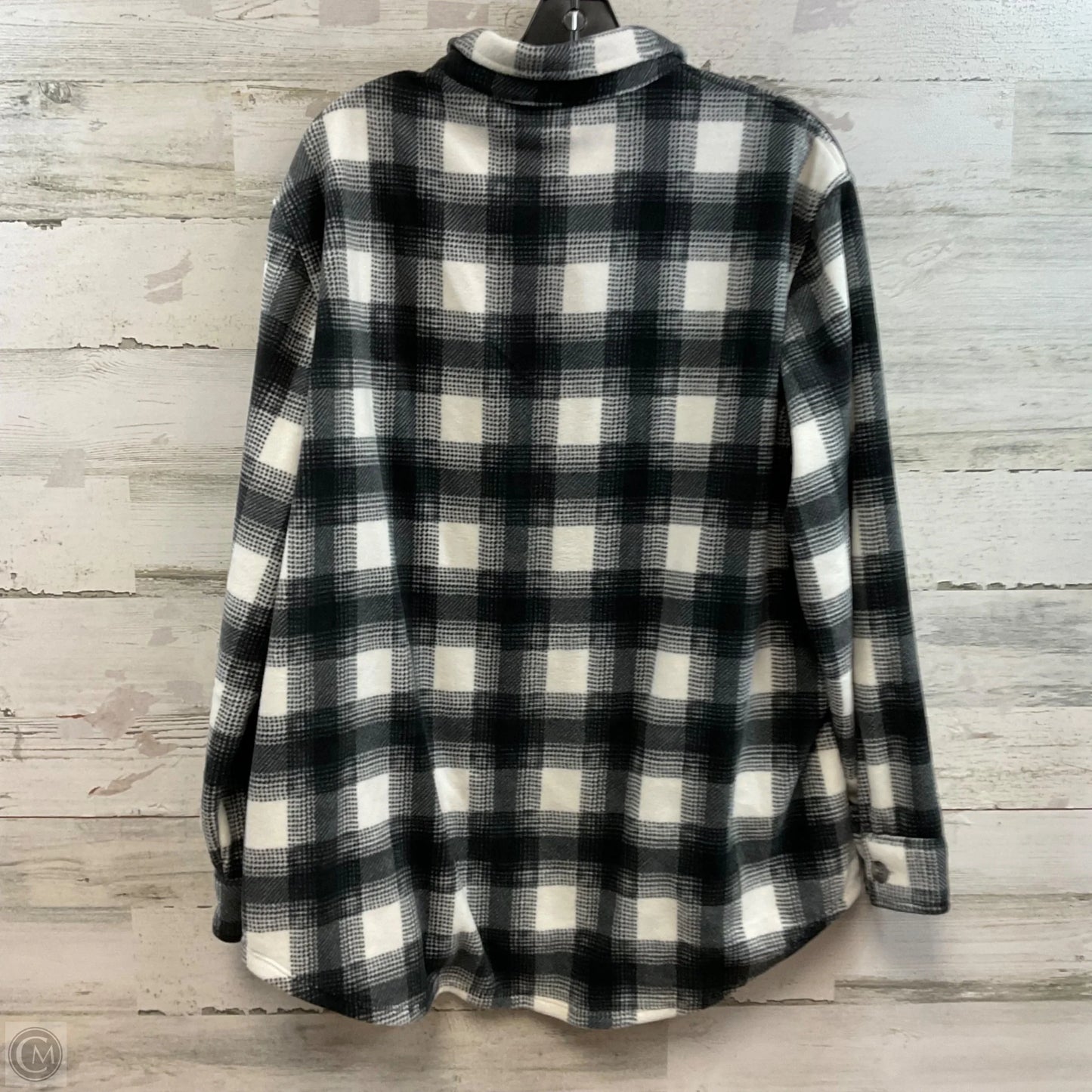 Jacket Shirt By Eddie Bauer In Black & White, Size: L