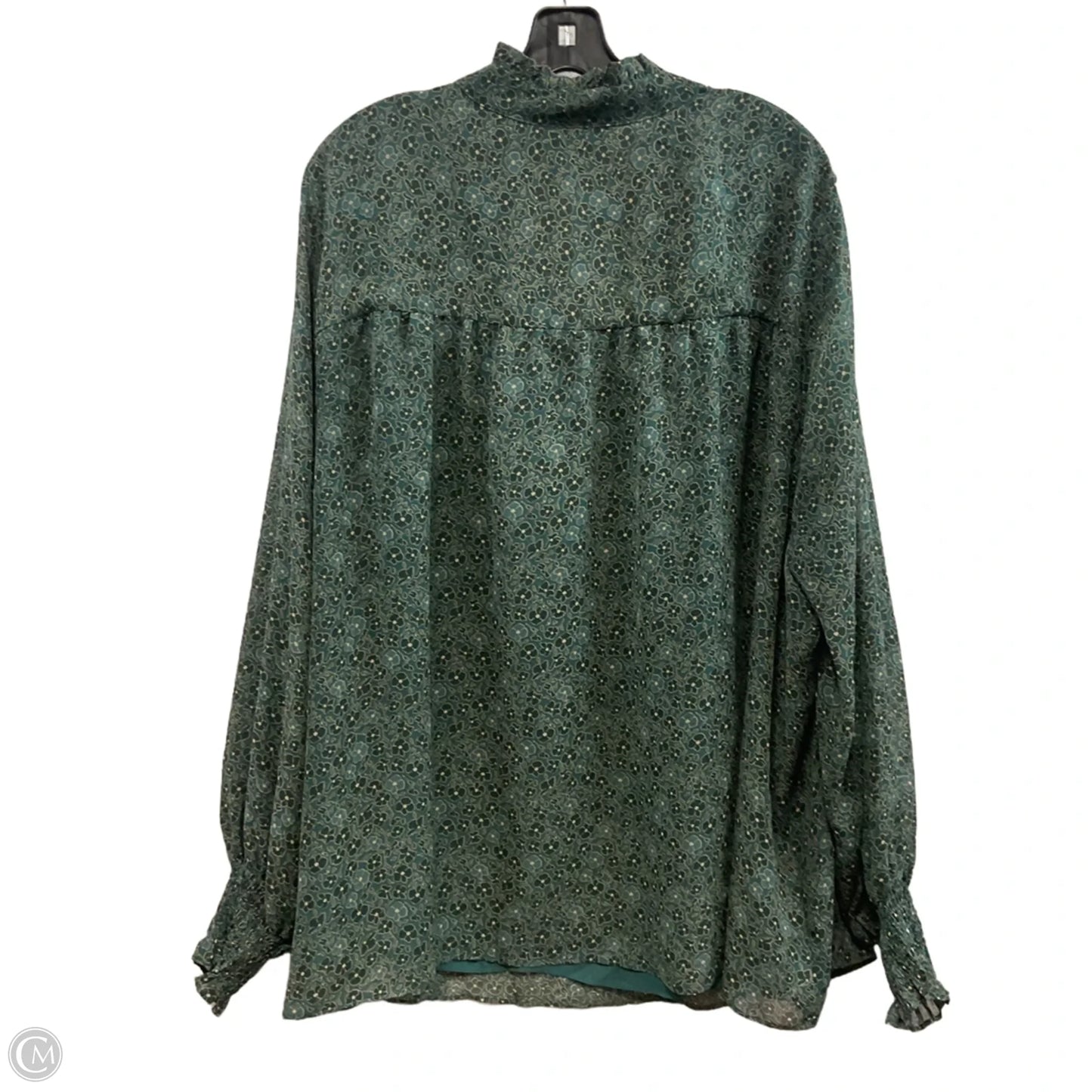 Blouse Long Sleeve By Lane Bryant In Green, Size: 4x