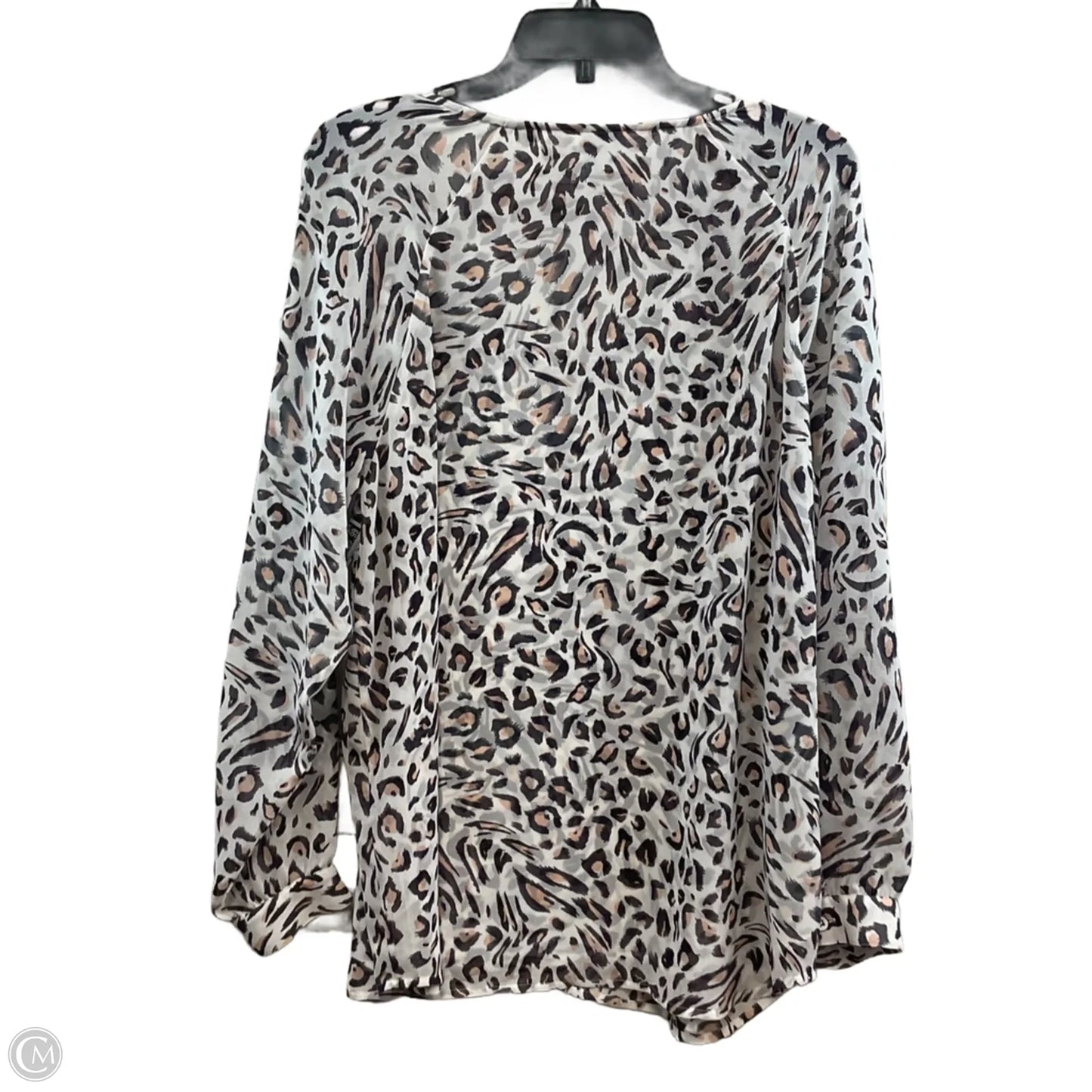Blouse Long Sleeve By Cabi In Grey & Purple, Size: L
