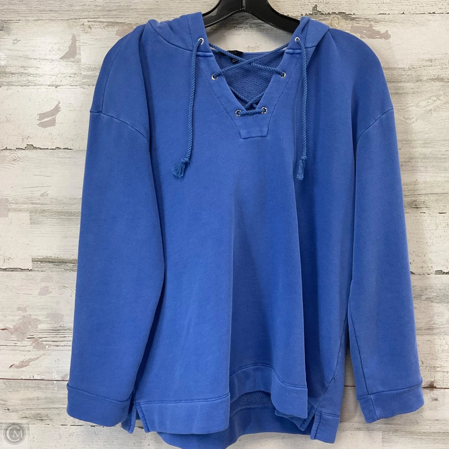 Sweatshirt Hoodie By Talbots In Blue, Size: L