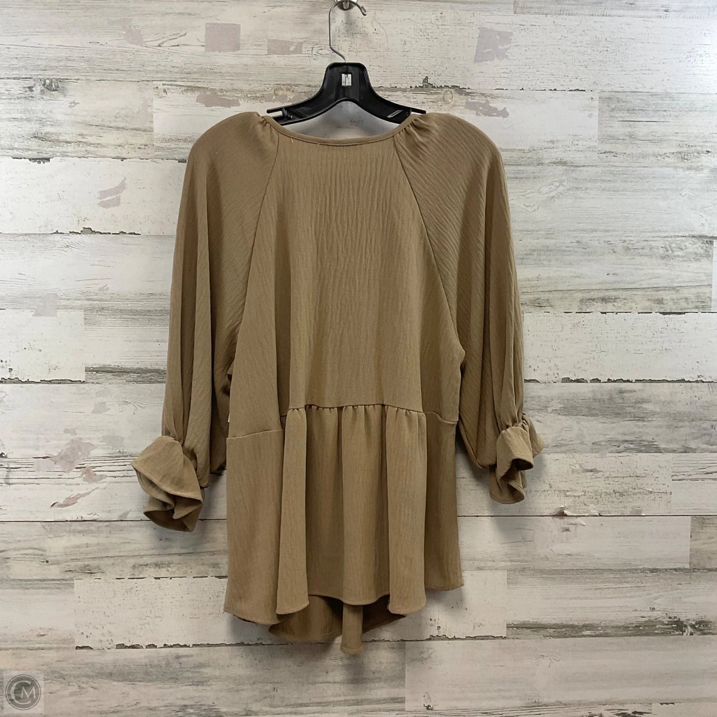 Top 3/4 Sleeve By Ces Femme In Brown, Size: L