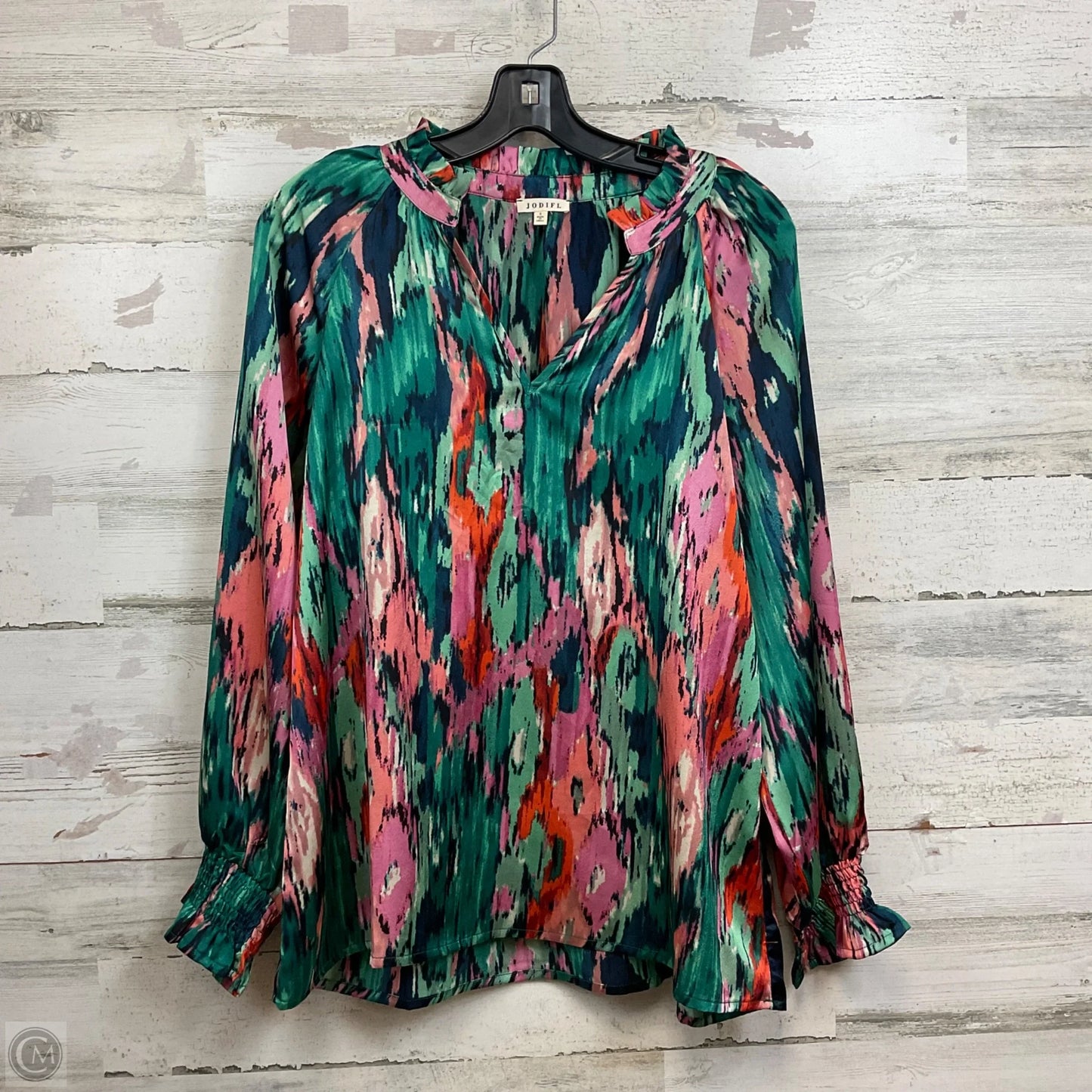 Blouse Long Sleeve By Jodifl In Green, Size: S