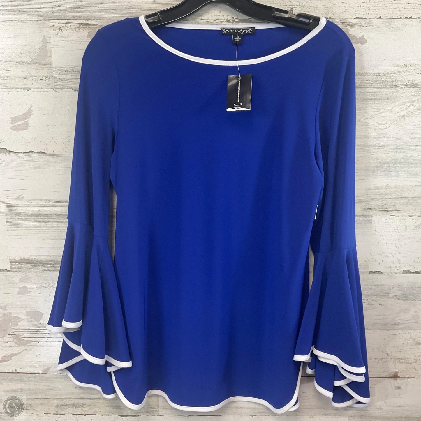 Top 3/4 Sleeve By Inc In Blue, Size: Xs