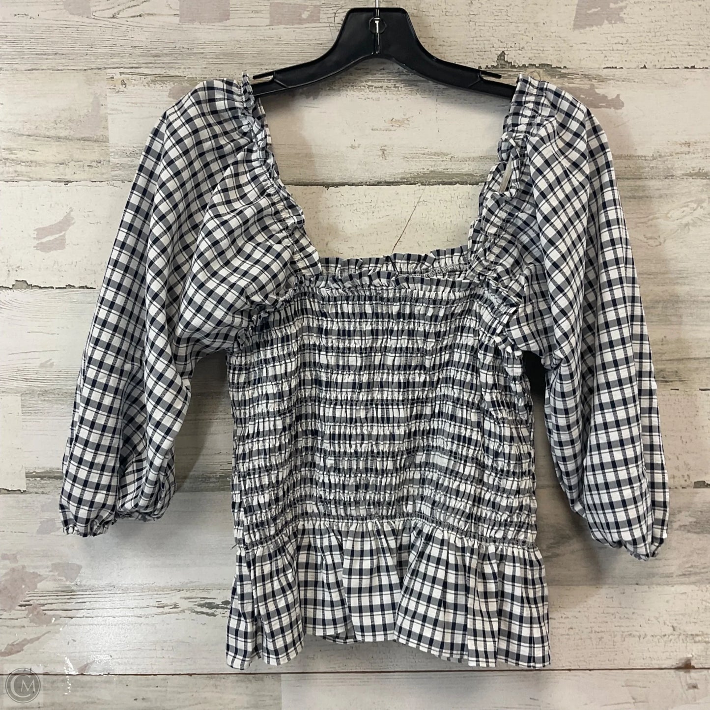 Top Long Sleeve By Sugar Lips In Blue & White, Size: S