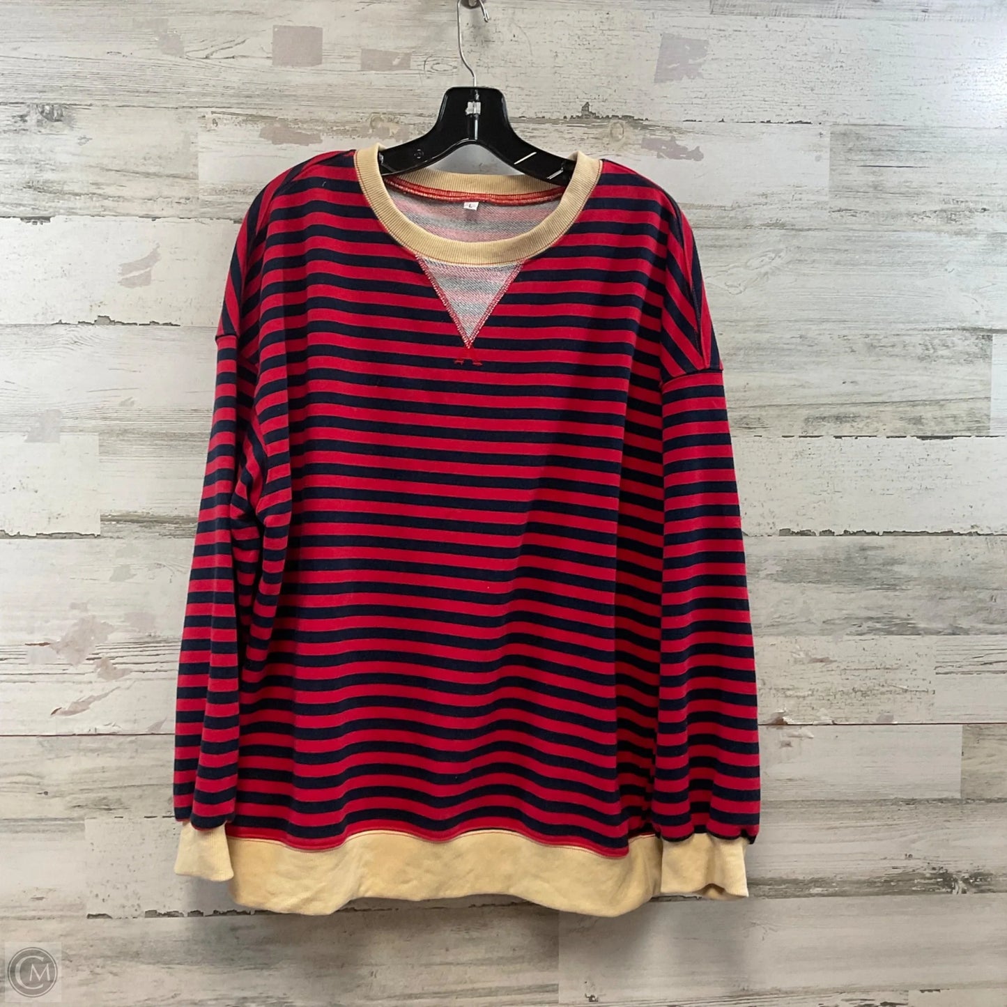 Top Long Sleeve By Cme In Red, Size: L