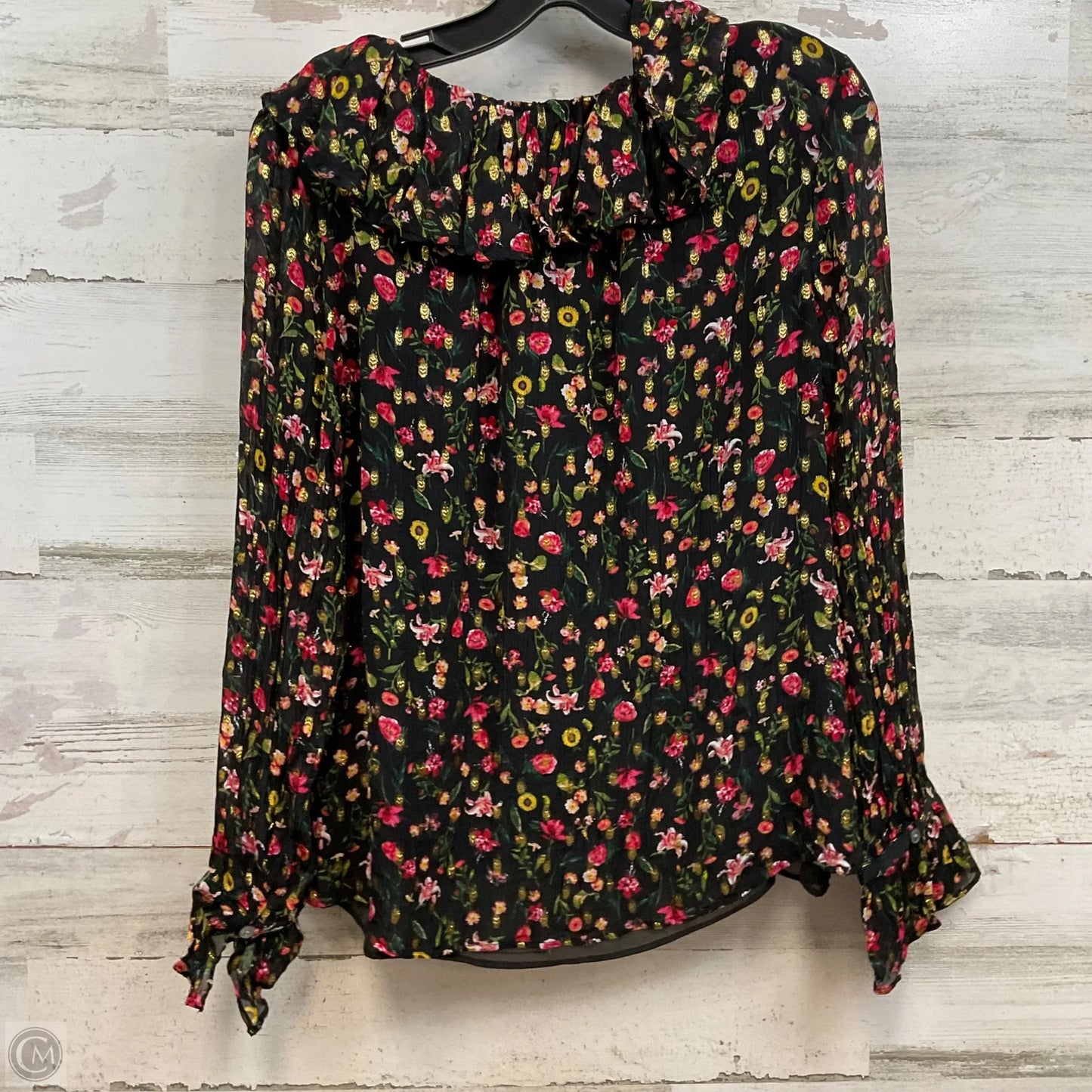 Blouse Long Sleeve By J. Crew In Black, Size: S