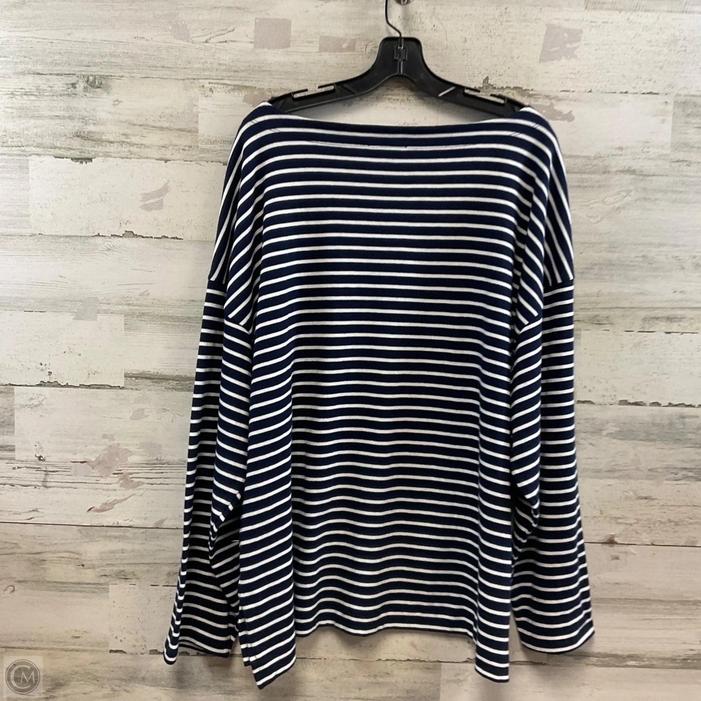 Top Long Sleeve By Gap In Blue & White, Size: Xl