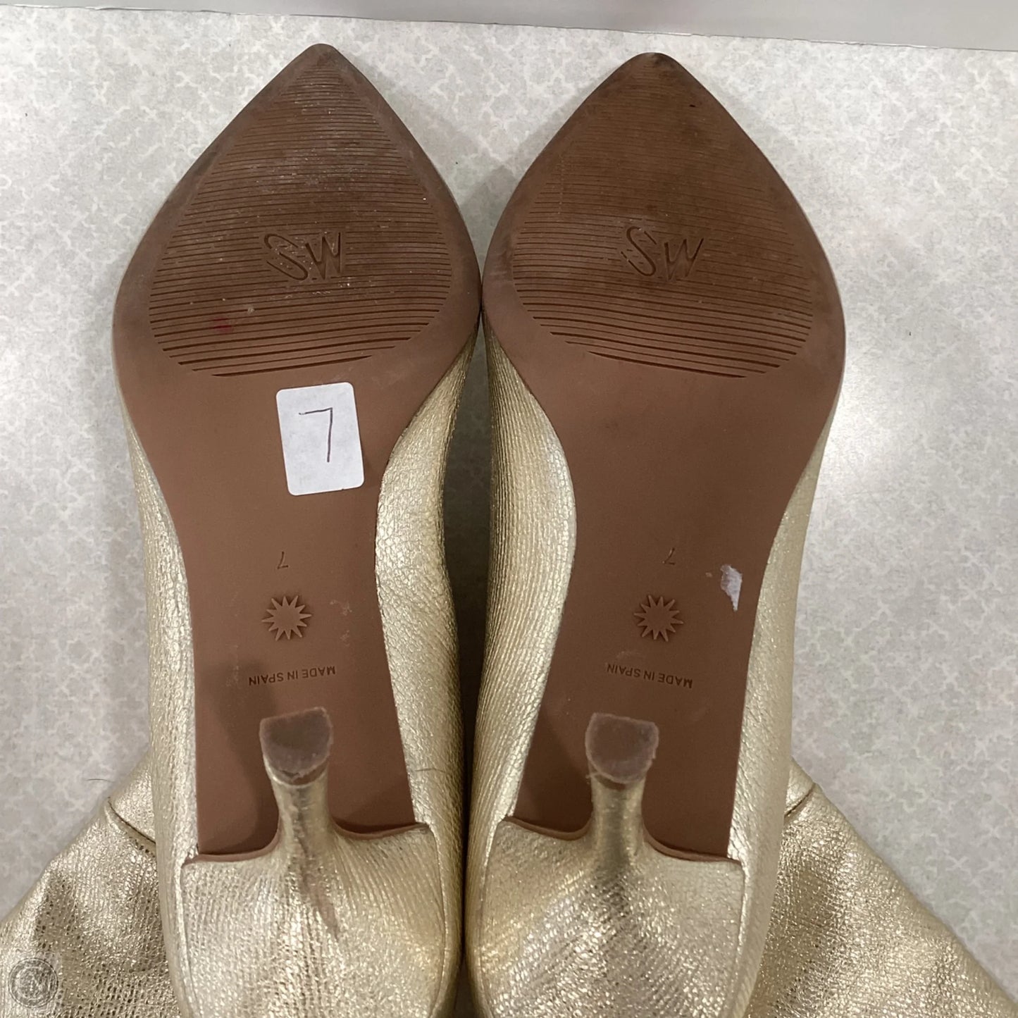 Boots Designer By Stuart Weitzman In Gold, Size: 7