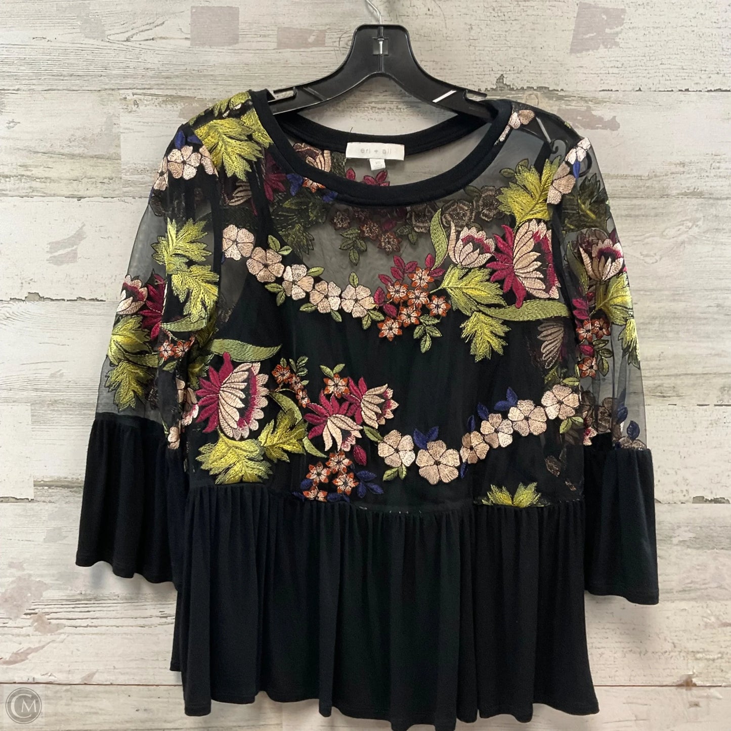 Top 3/4 Sleeve By Eri + Ali In Black, Size: Xs