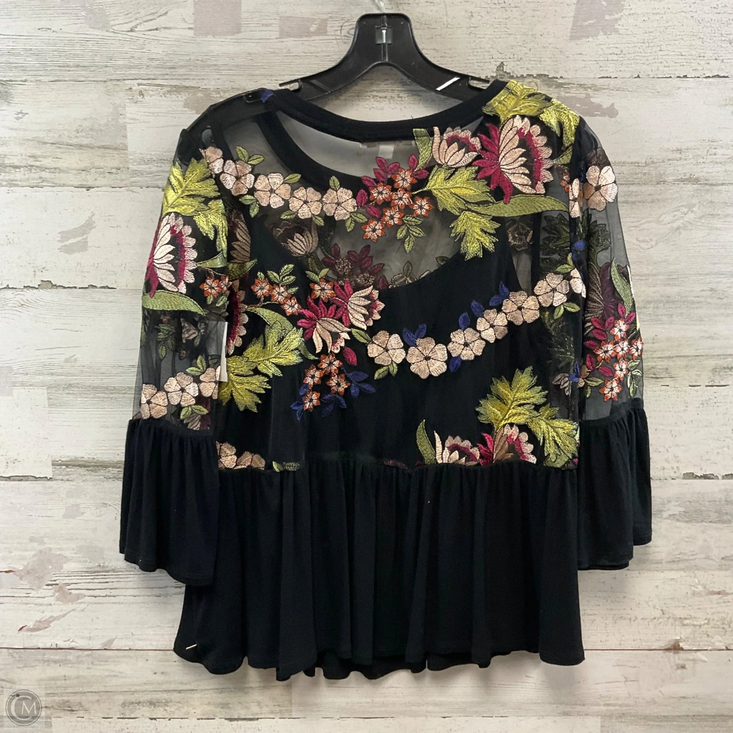 Top 3/4 Sleeve By Eri + Ali In Black, Size: Xs