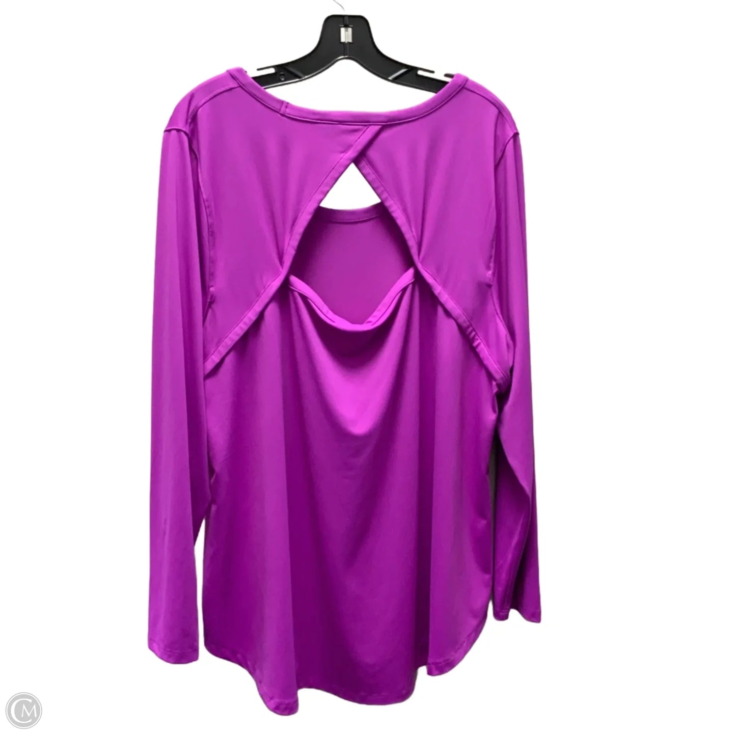 Athletic Top Long Sleeve Crewneck By Livi Active In Purple, Size: 3x