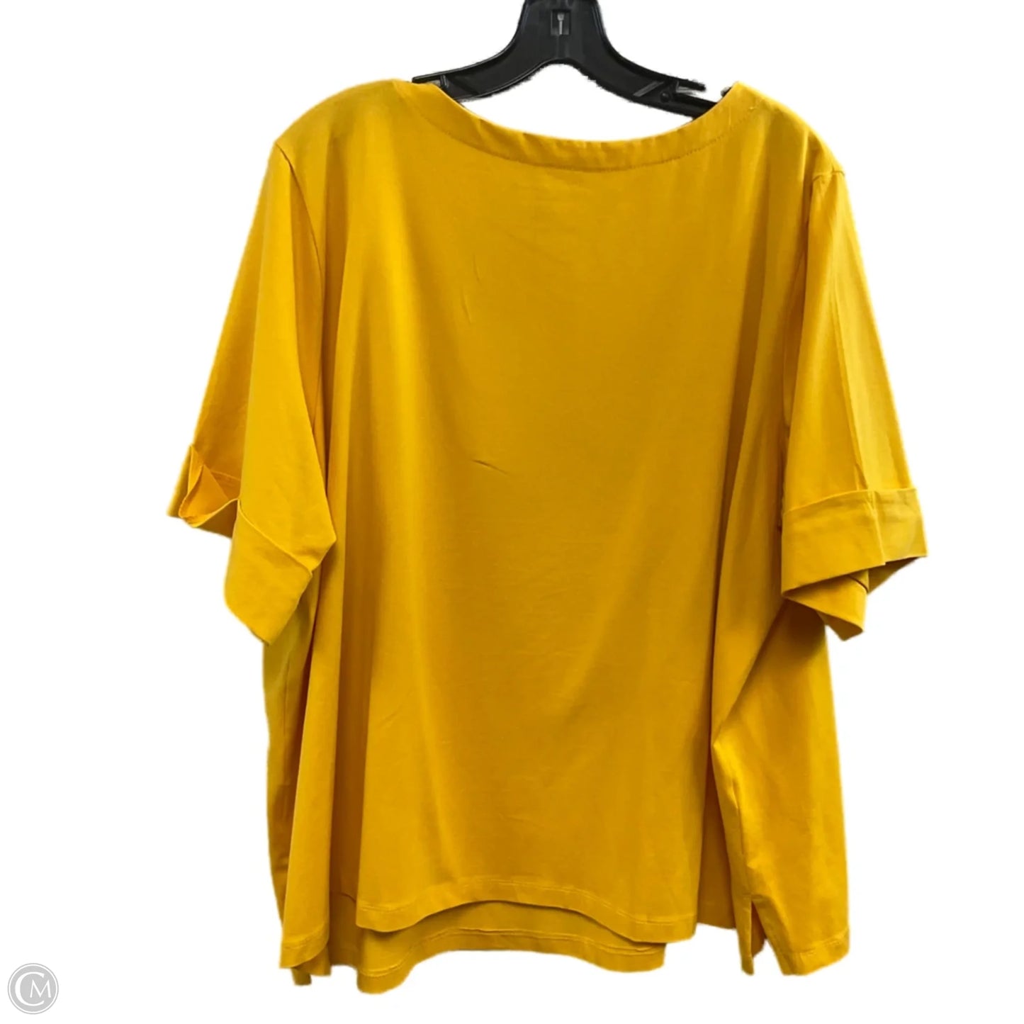 Top Short Sleeve By Jessica London In Yellow, Size: 3x