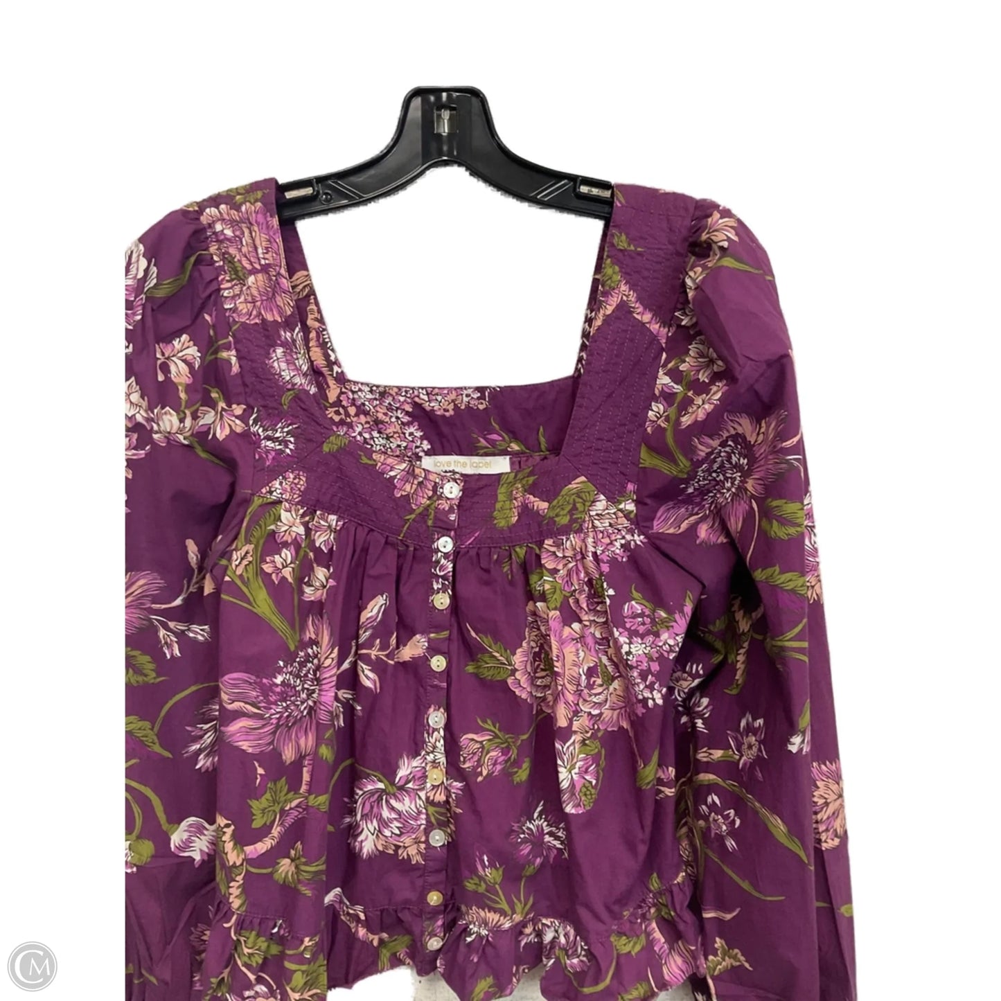 Top Long Sleeve By Love The Label In Purple, Size: Xs