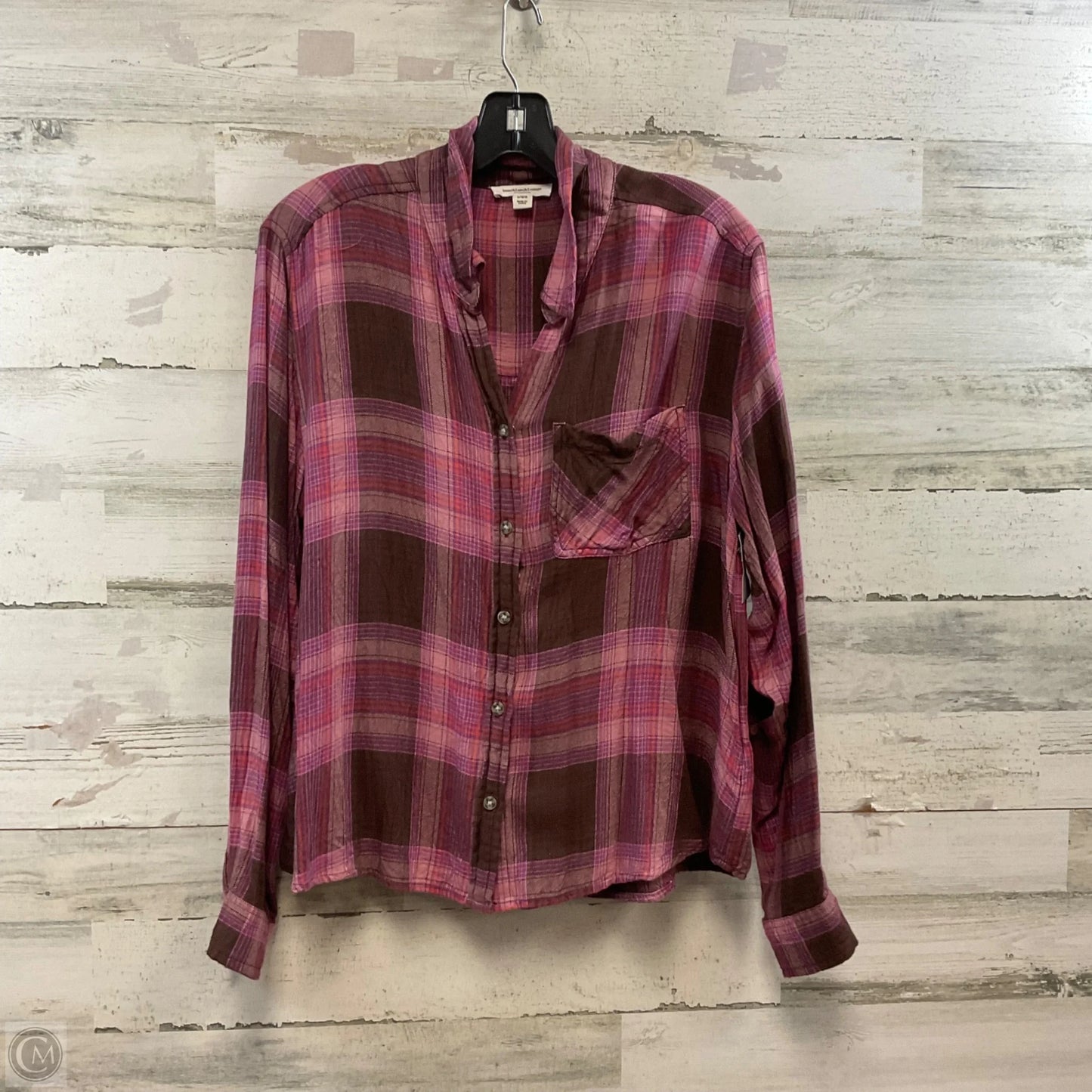 Top Long Sleeve By Beachlunchlounge In Purple, Size: L