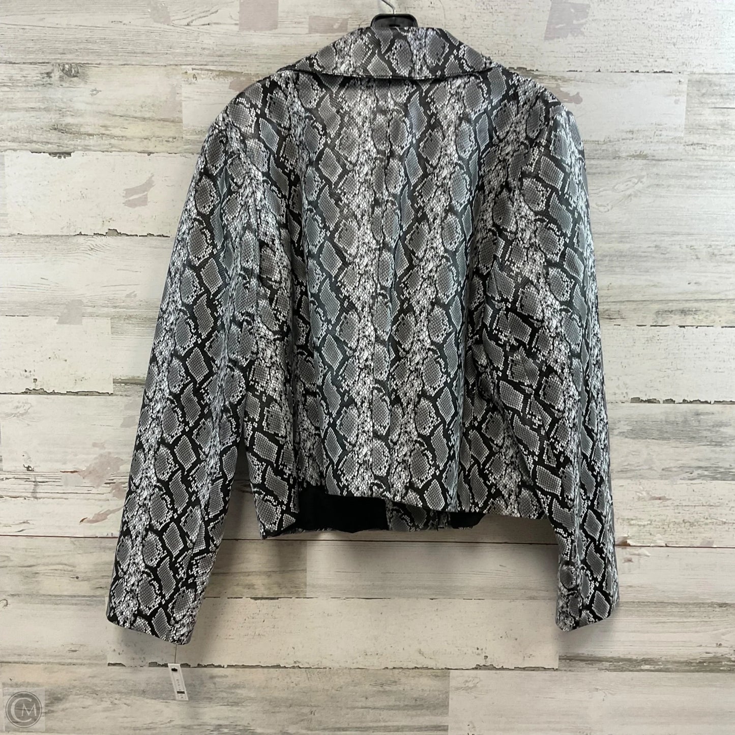 Jacket Moto By Halogen In Snakeskin Print, Size: 1x