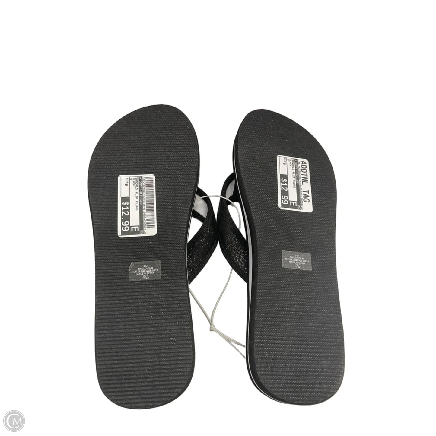 Sandals Flip Flops By Tommy Hilfiger In Black, Size: 9